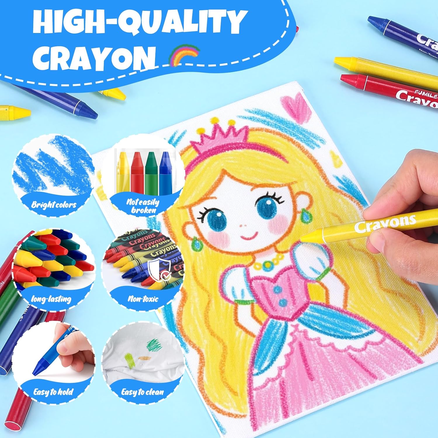 FUMILE 80 Packs 4 Colors Crayons 320 Count