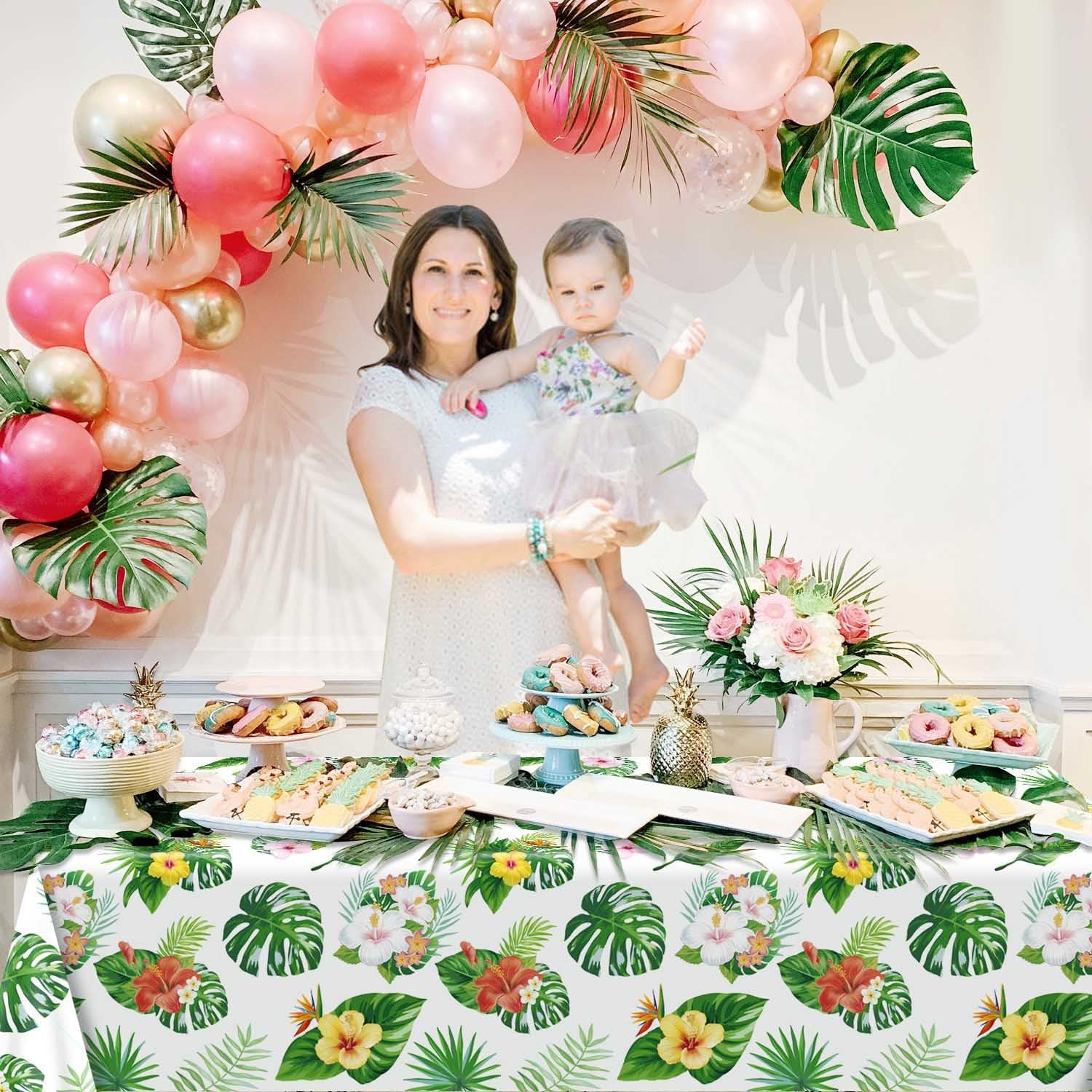 4 Pack Hawaiian Luau Tablecloths for Party Decorations