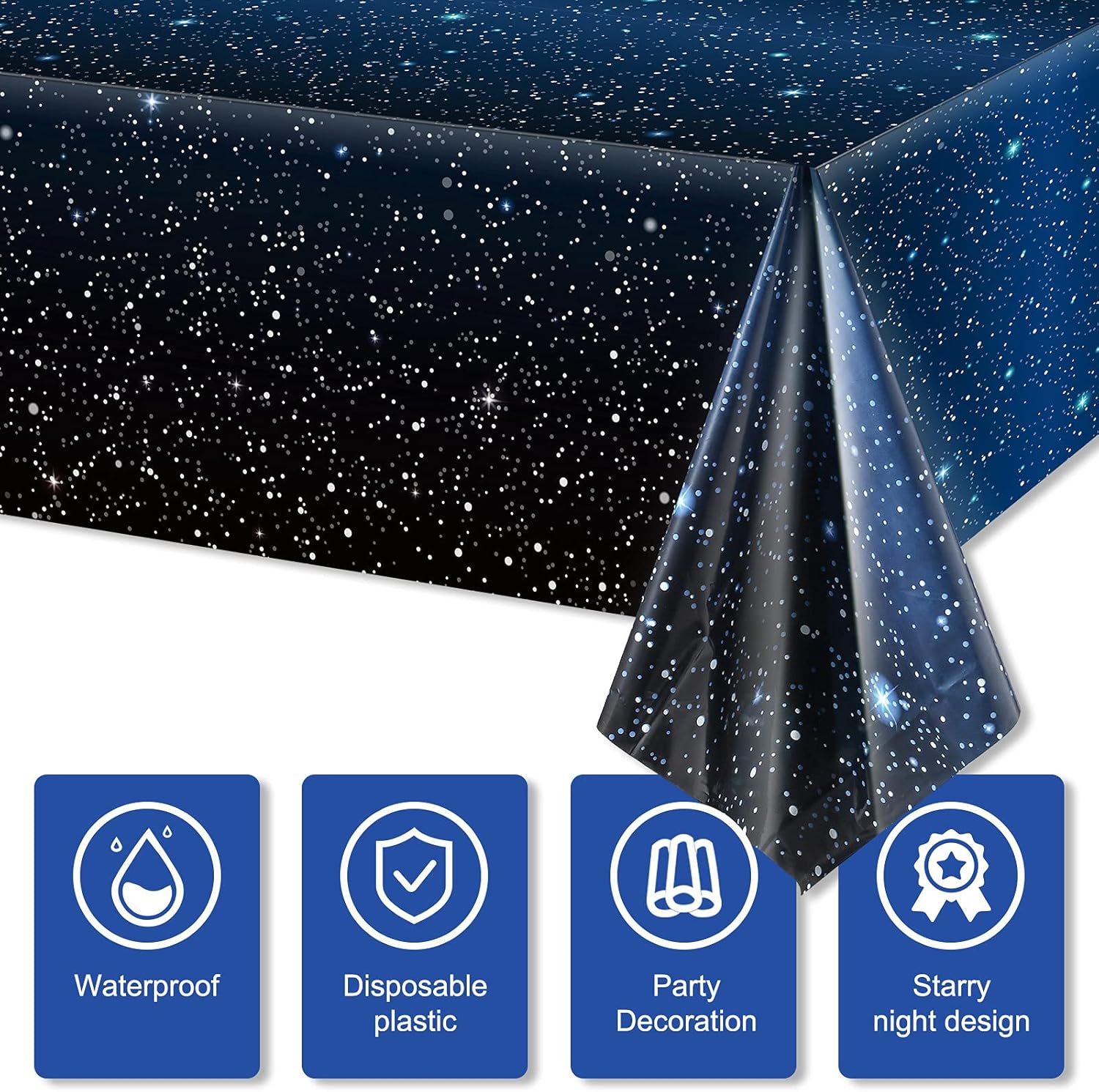 Tatuo Space Tablecloth Starry Night Decor 54x108 Inch 2Pcs