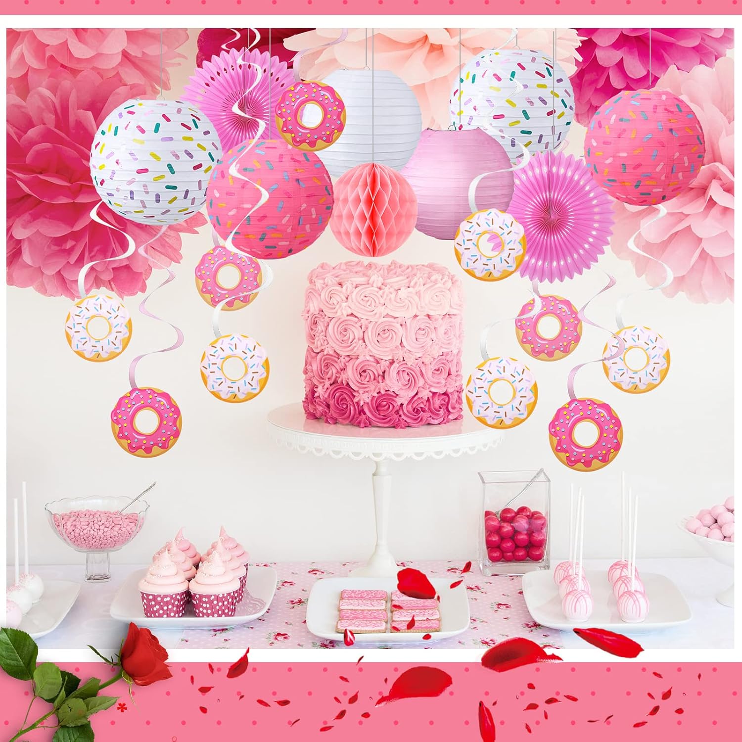 Hortsun 19 Pcs Donut Birthday Party Decorations