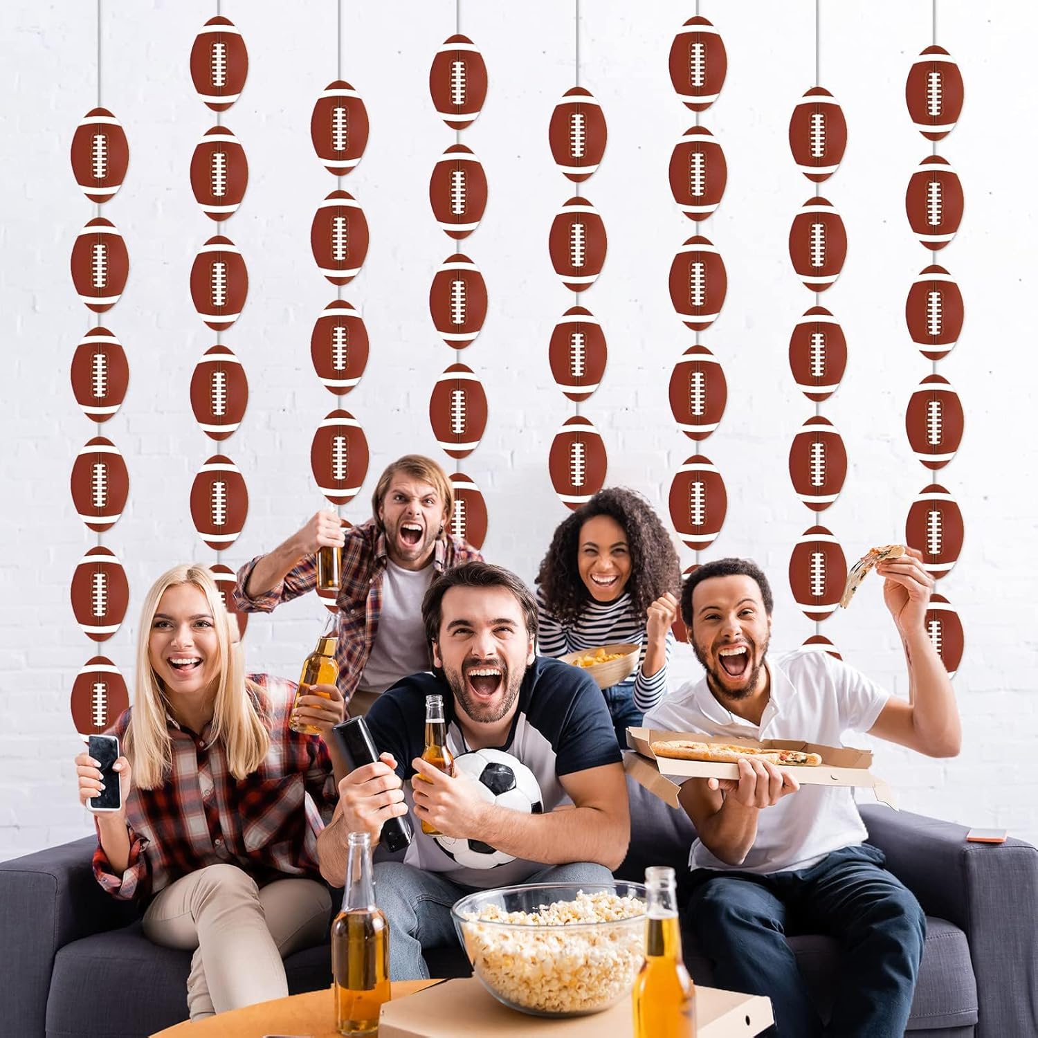 8 Pack Football Banners Garland Kit for Party Decorations
