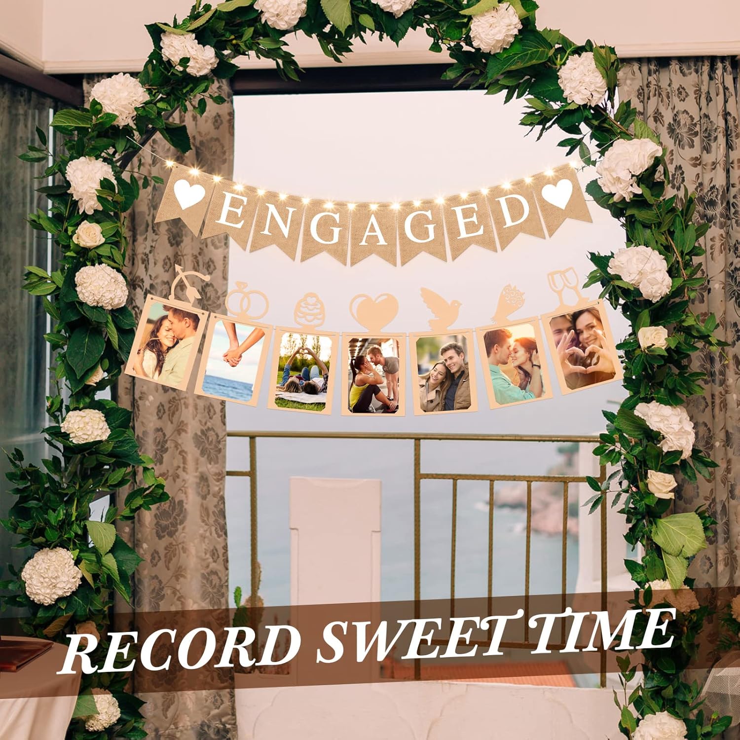 2 Pieces Romantic Engagement Wedding Decor Banners