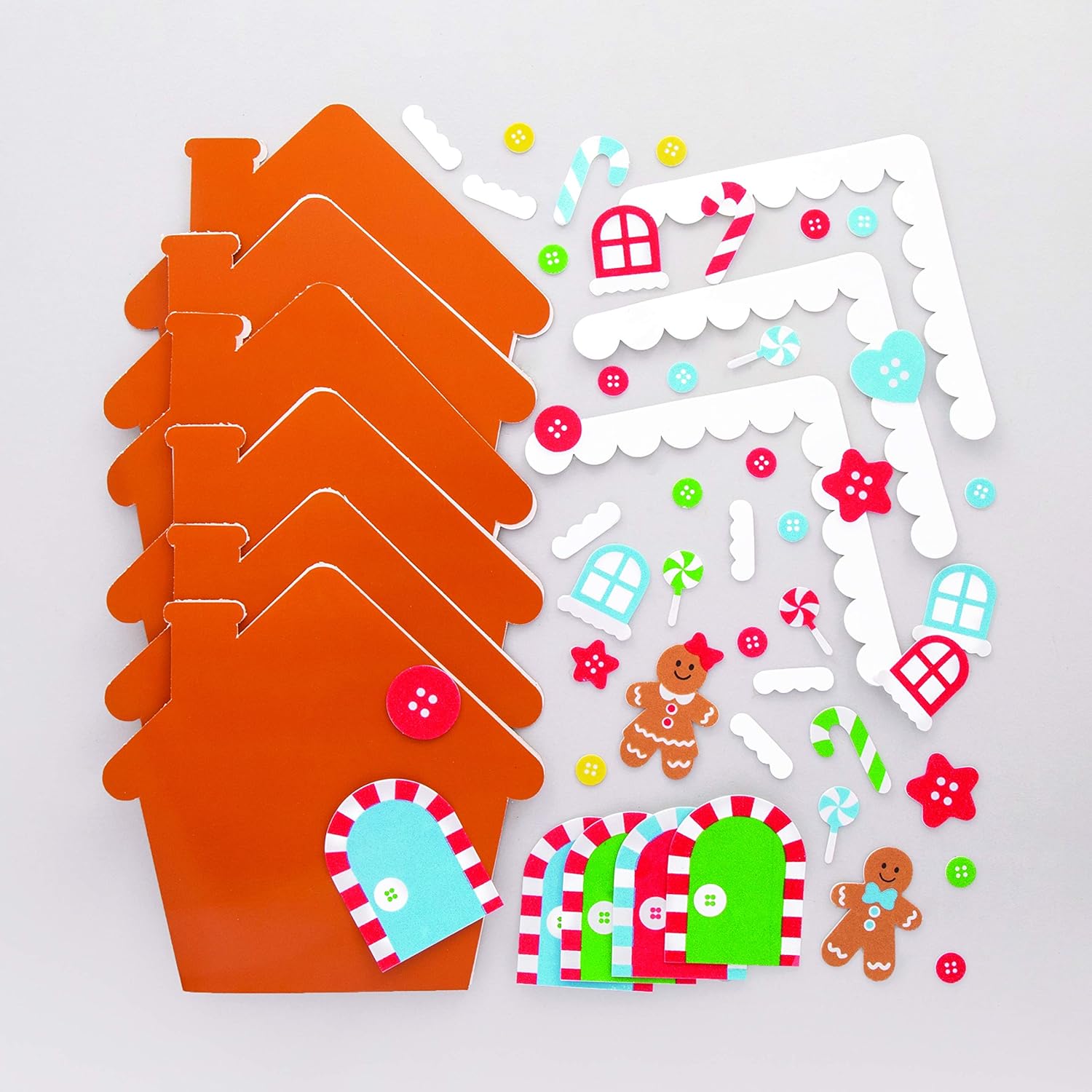 Baker Ross Gingerbread House Mix Match Card Kits Pack of 6