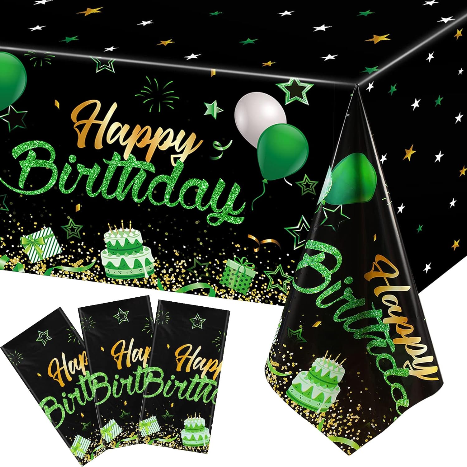 Breling 3 Pack Starry Confetti Tablecloths