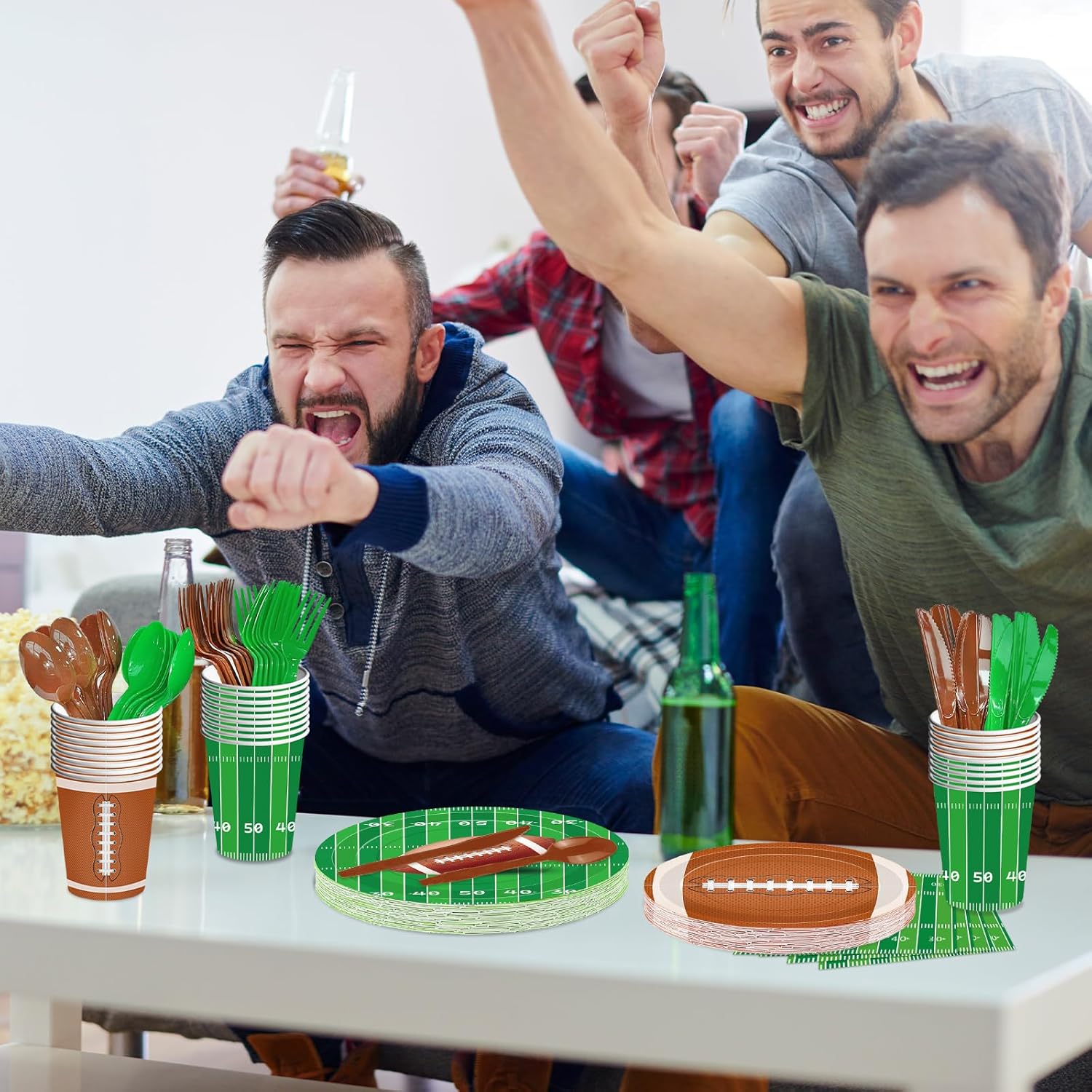 175 Pcs Football Tableware Set for 25