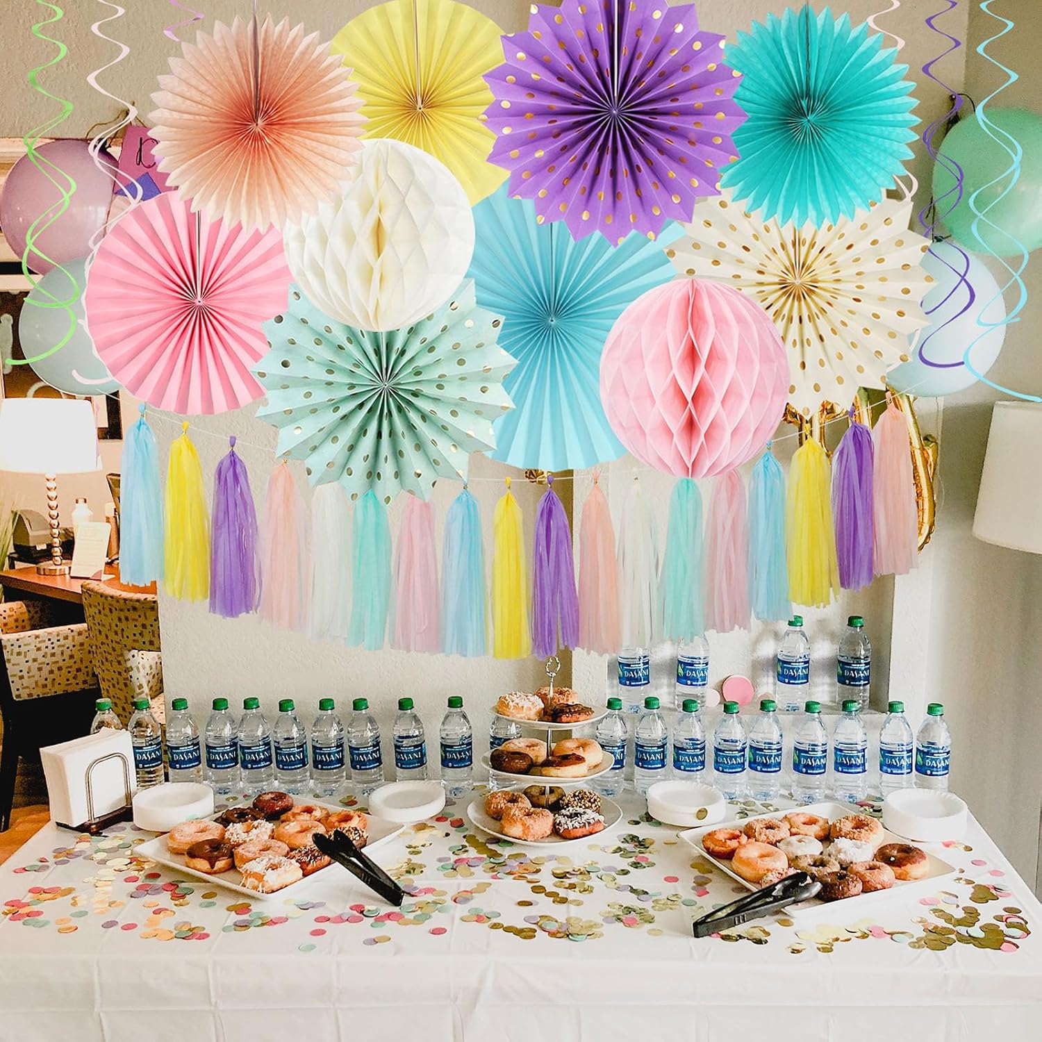 Pastel Rainbow Party Decorations 33pcs Kit