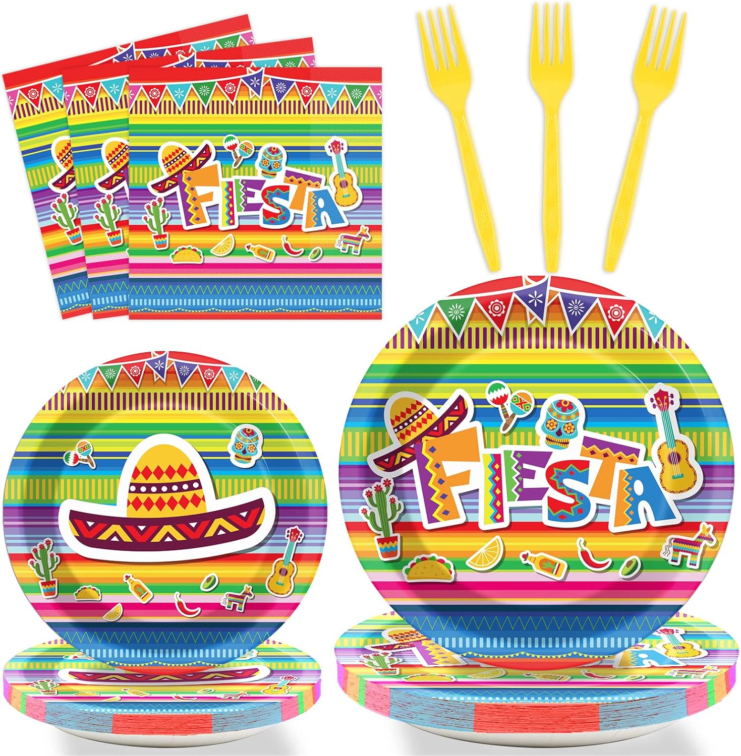 96 Piece Fiesta Party Decorations Mexican Themed Set