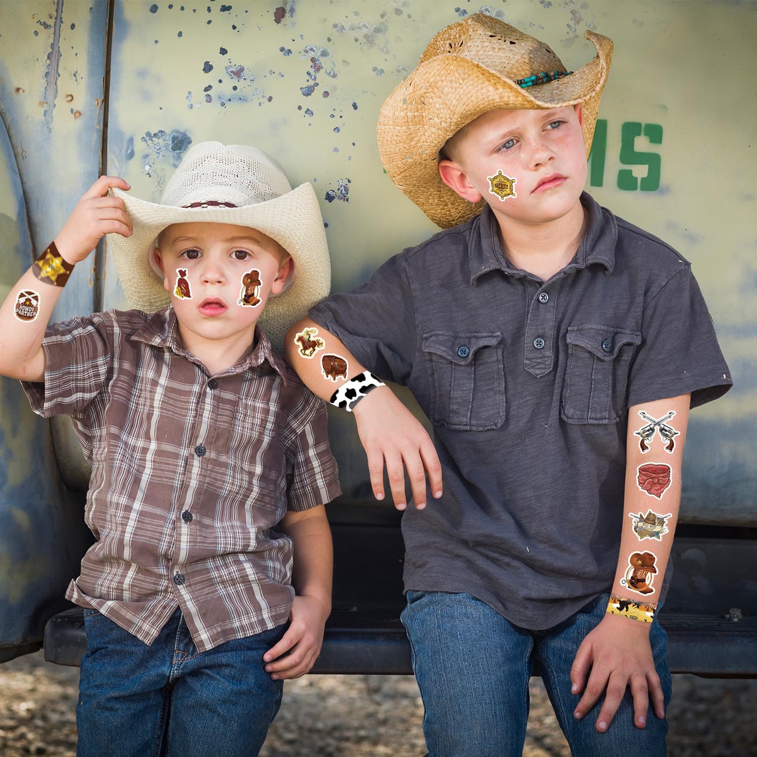 105 PCS Western Cowboy Stickers for Party Decorations