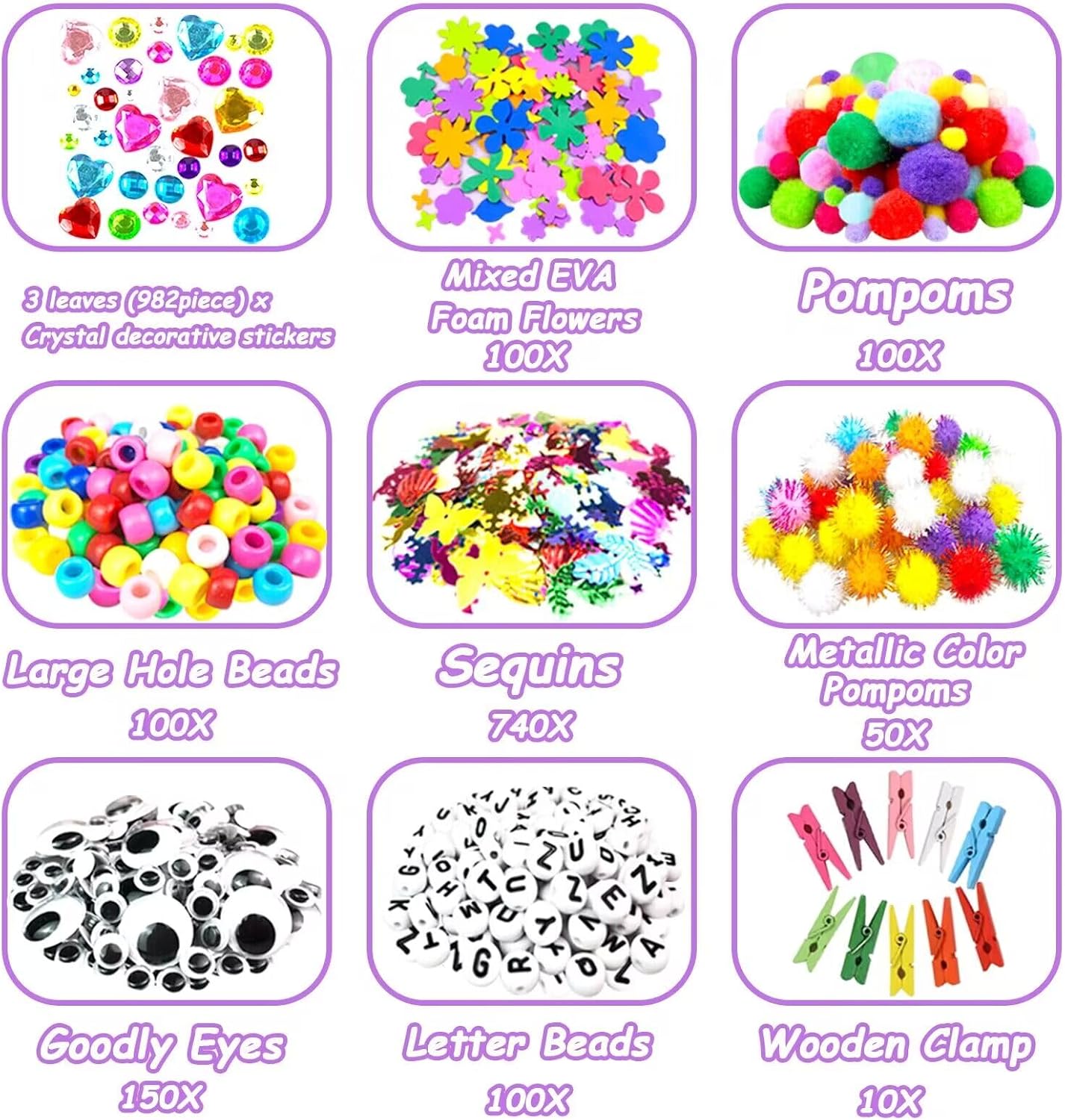 VLUSSO 3000Pcs Arts and Crafts Kit for Kids Ages 4-12