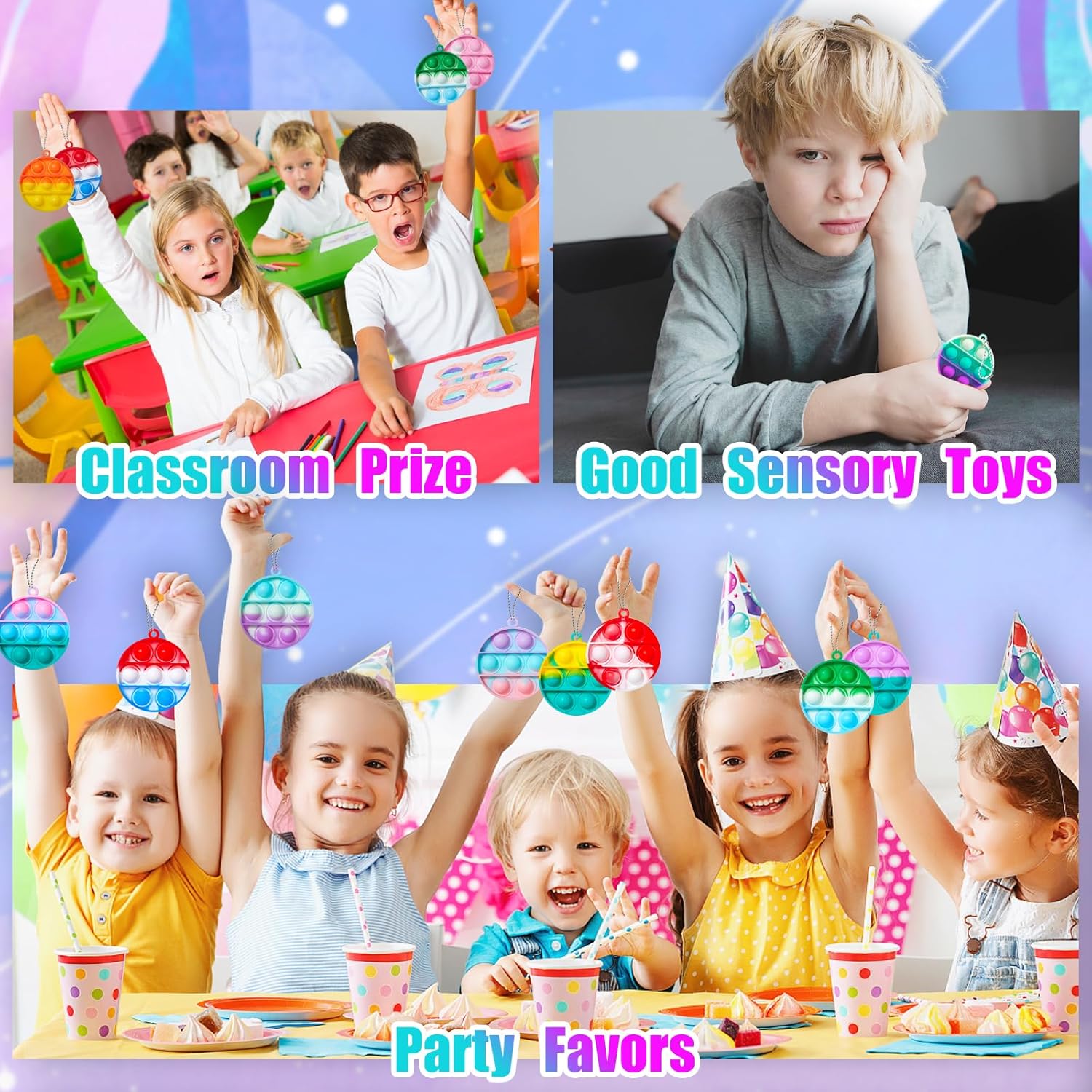 24PCS Pop Fidget Toys for Kids Party Favors