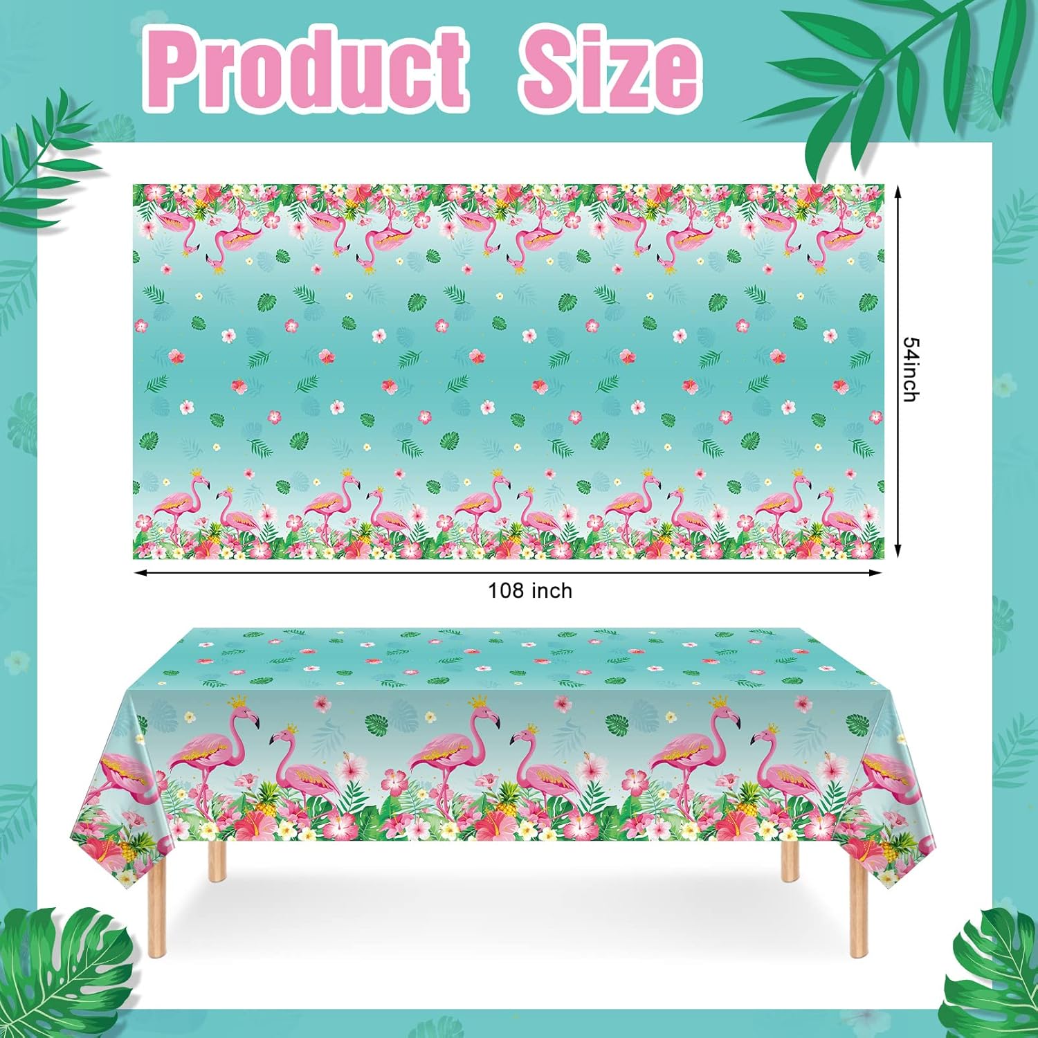 Mixweer 3 Piece Flamingo Tablecloths for Tropical Party
