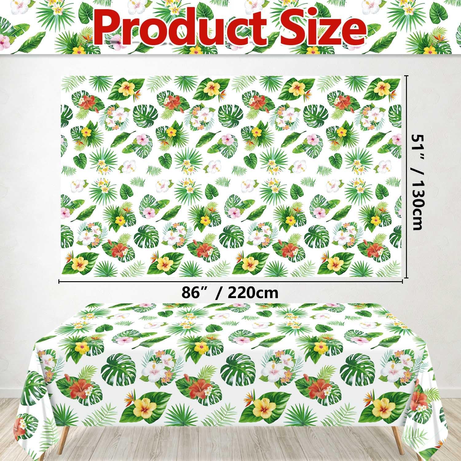 4 Pack Hawaiian Luau Tablecloths for Party Decorations