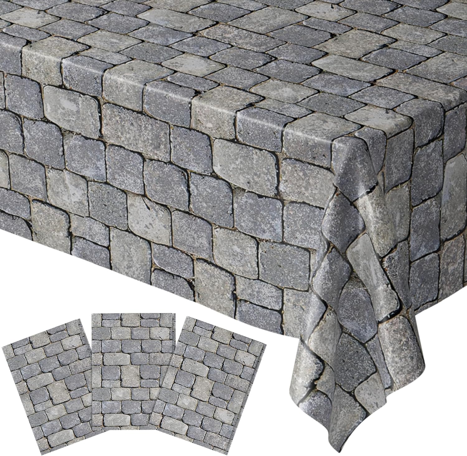 Stone Wall Table Covers Pack of 3 - Medieval Party Decor