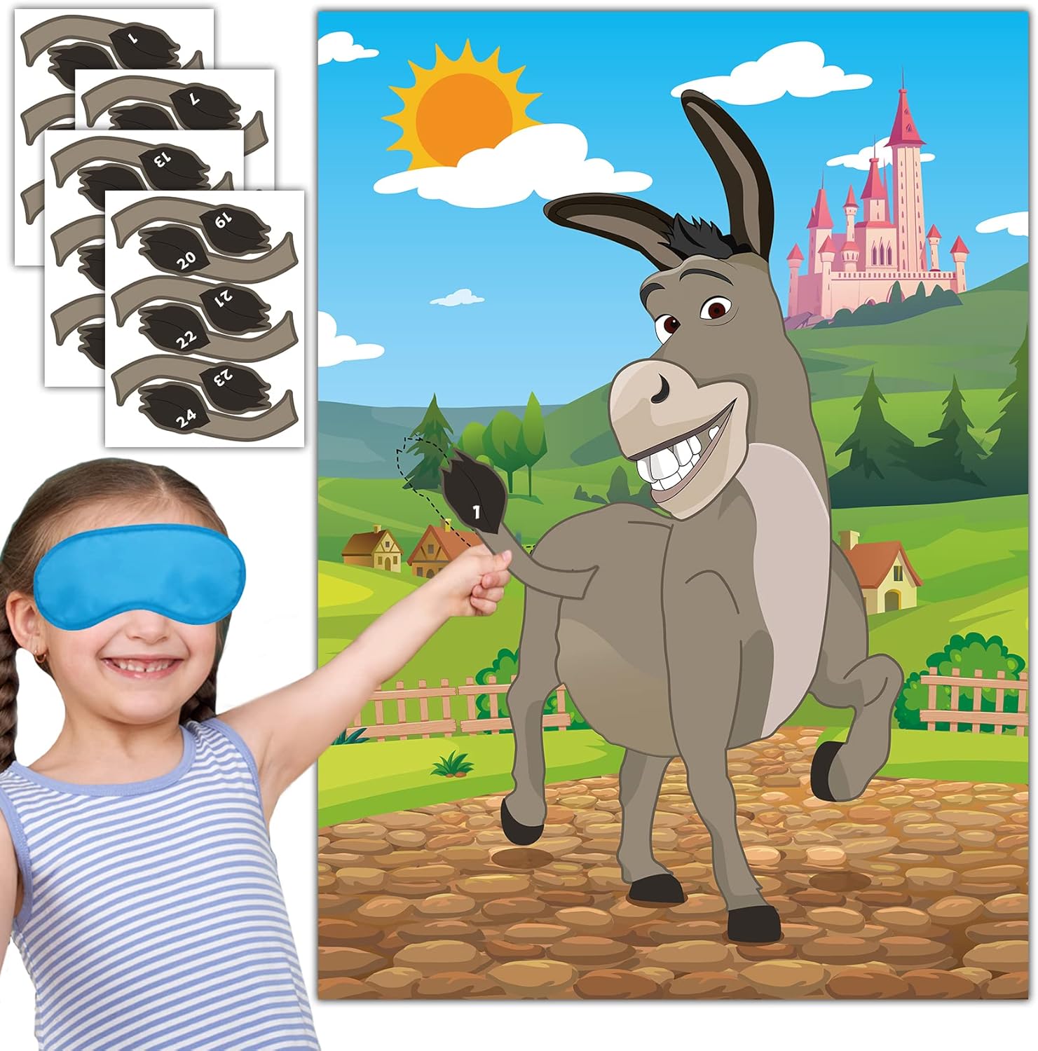 Joy Bang Pin The Tail on The Donkey Game Set