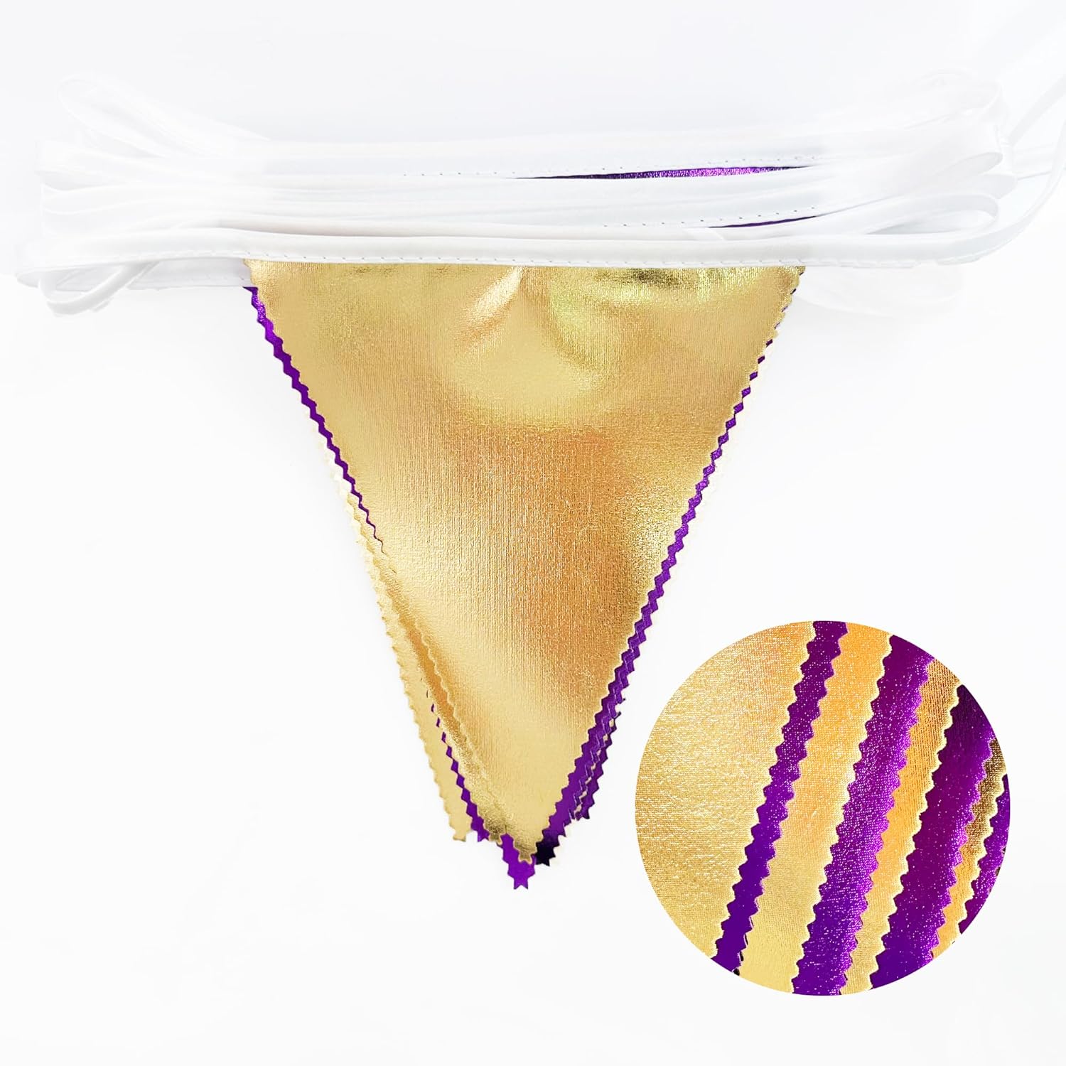 Pinkblume Purple Gold Party Decorations Flag Bunting Garland
