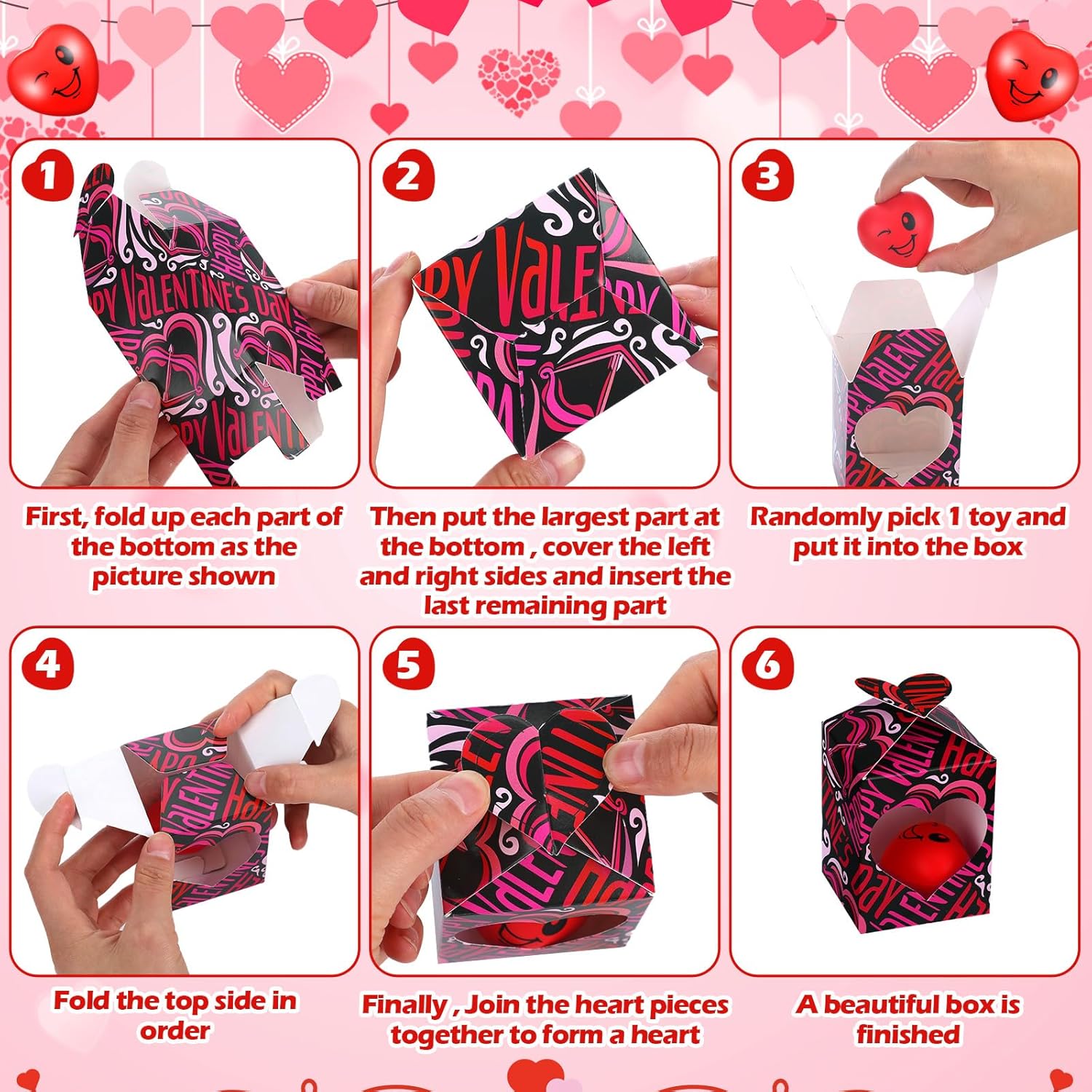 40 Piece Valentine Heart Stress Balls with Gift Box