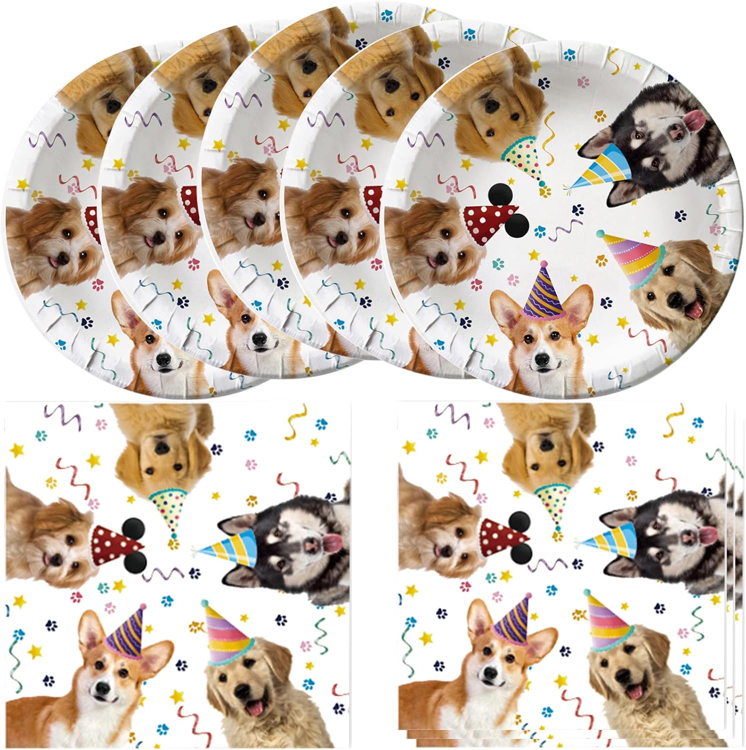 Dog Birthday Party Supplies 20 Plates and 20 Napkins