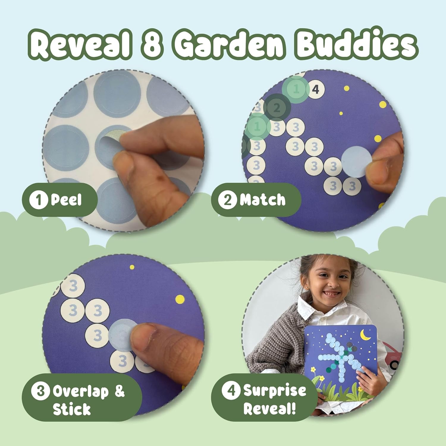 BINCA Dotties Dot Art Kit with 1500 Stickers for Kids 4-8