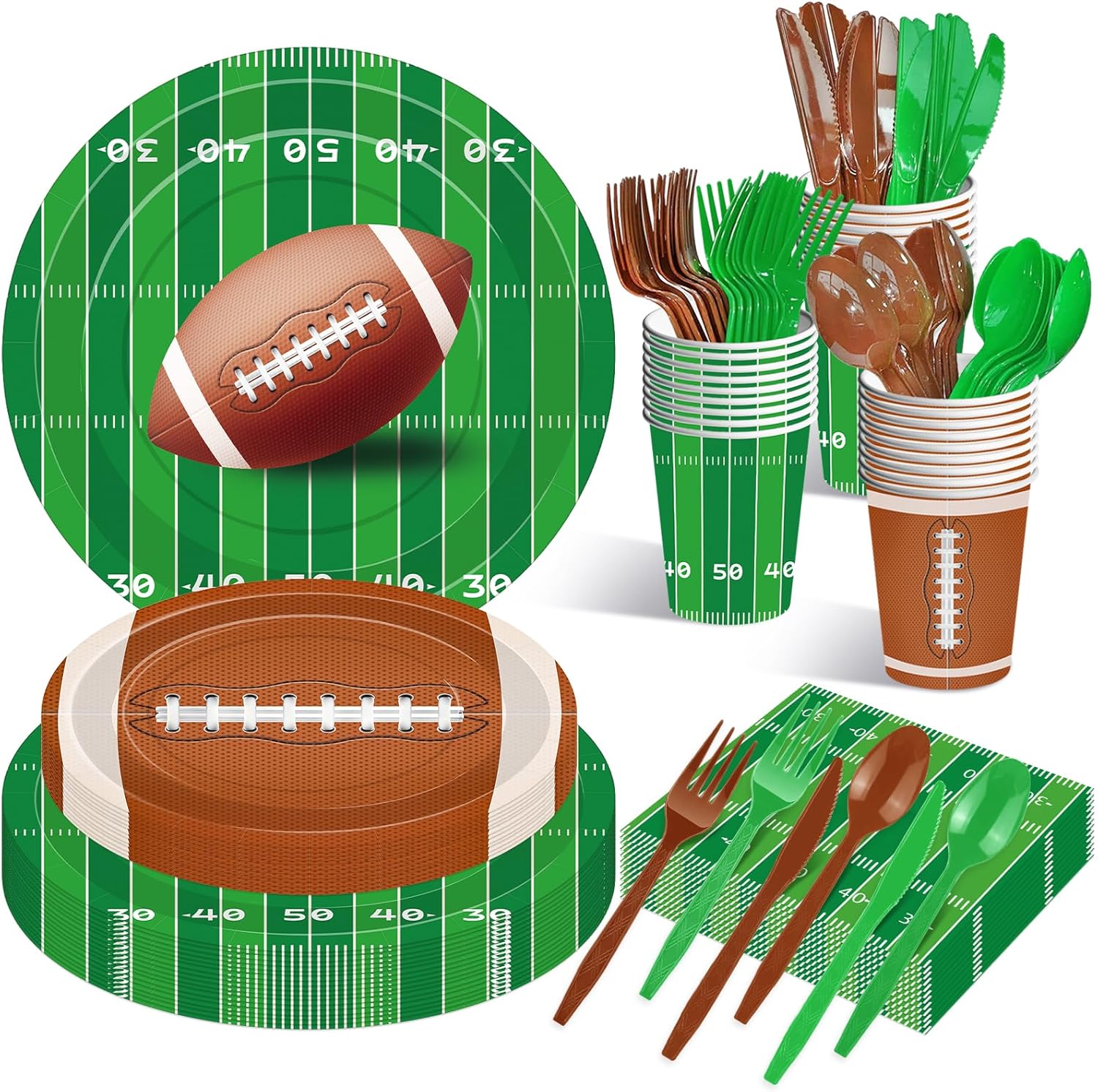 175 Pcs Football Tableware Set for 25