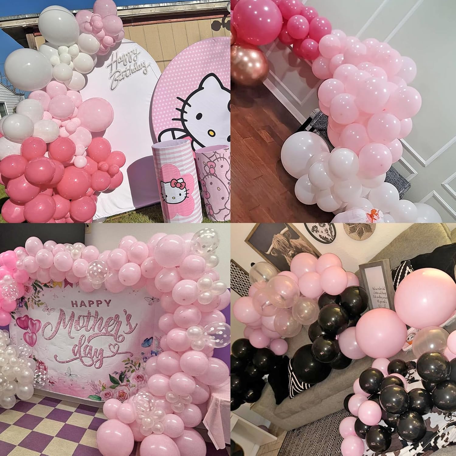 50pcs Pastel Pink Balloons with Ribbon and Glue