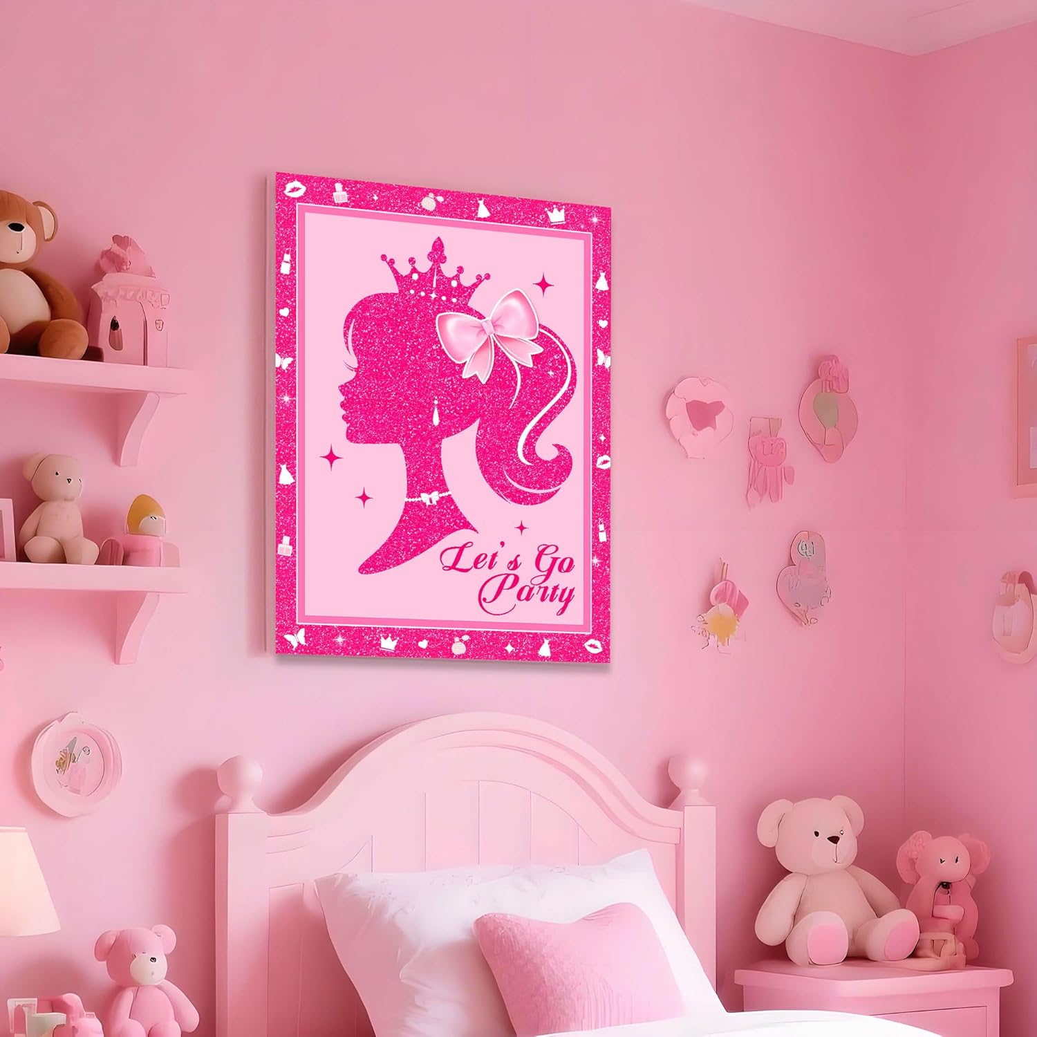 Hot Pink Pin the Bow Game Set for Kids