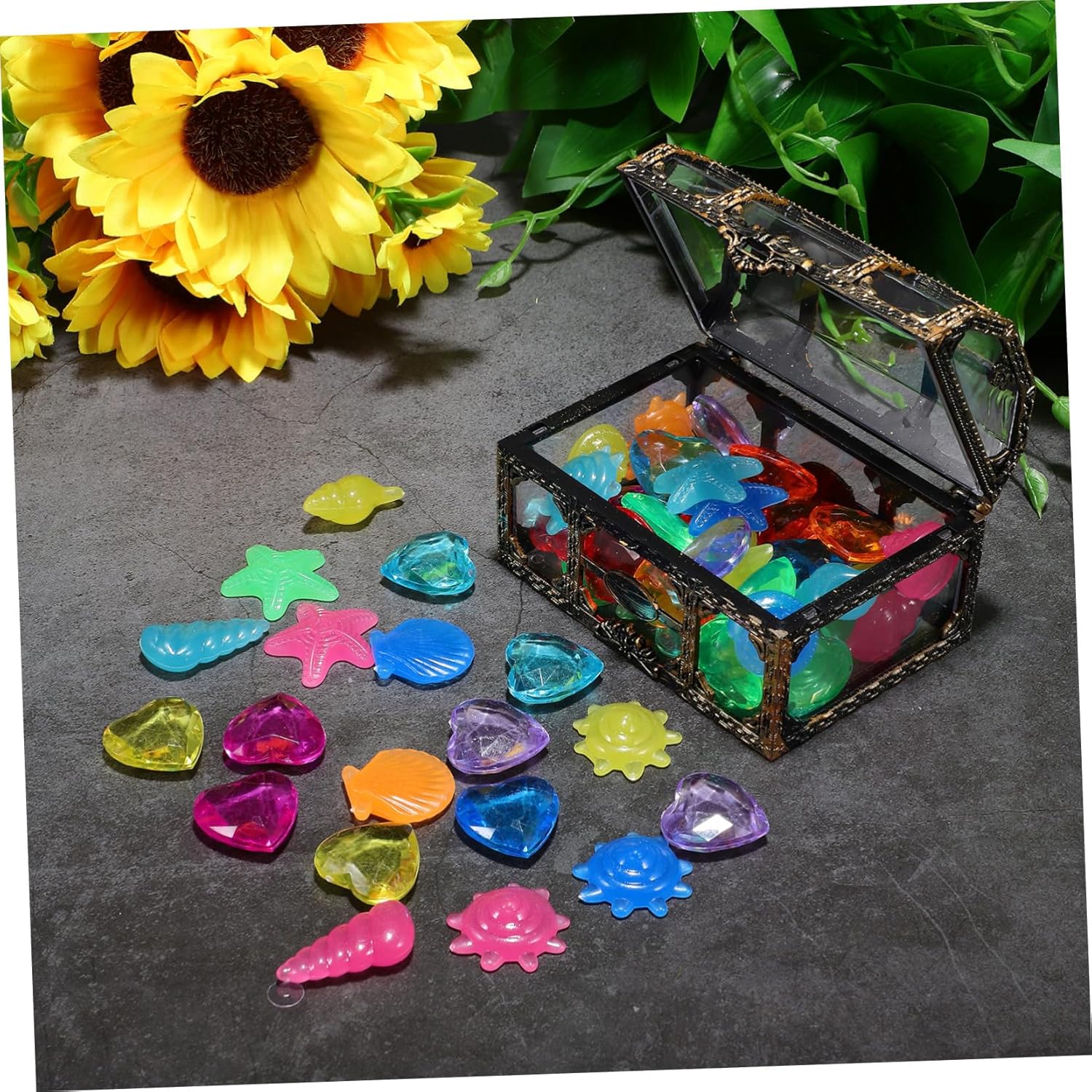 GALPADA Pirate Diving Gem Treasure Chest for Pool