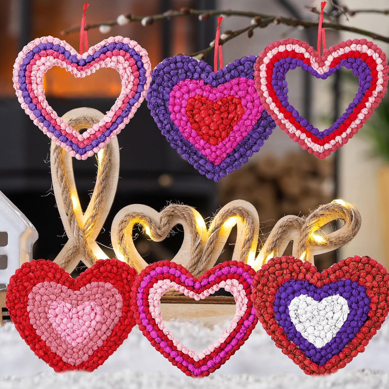 Jetec 24 Piece Heart Shaped Craft Kit with Tissue Paper