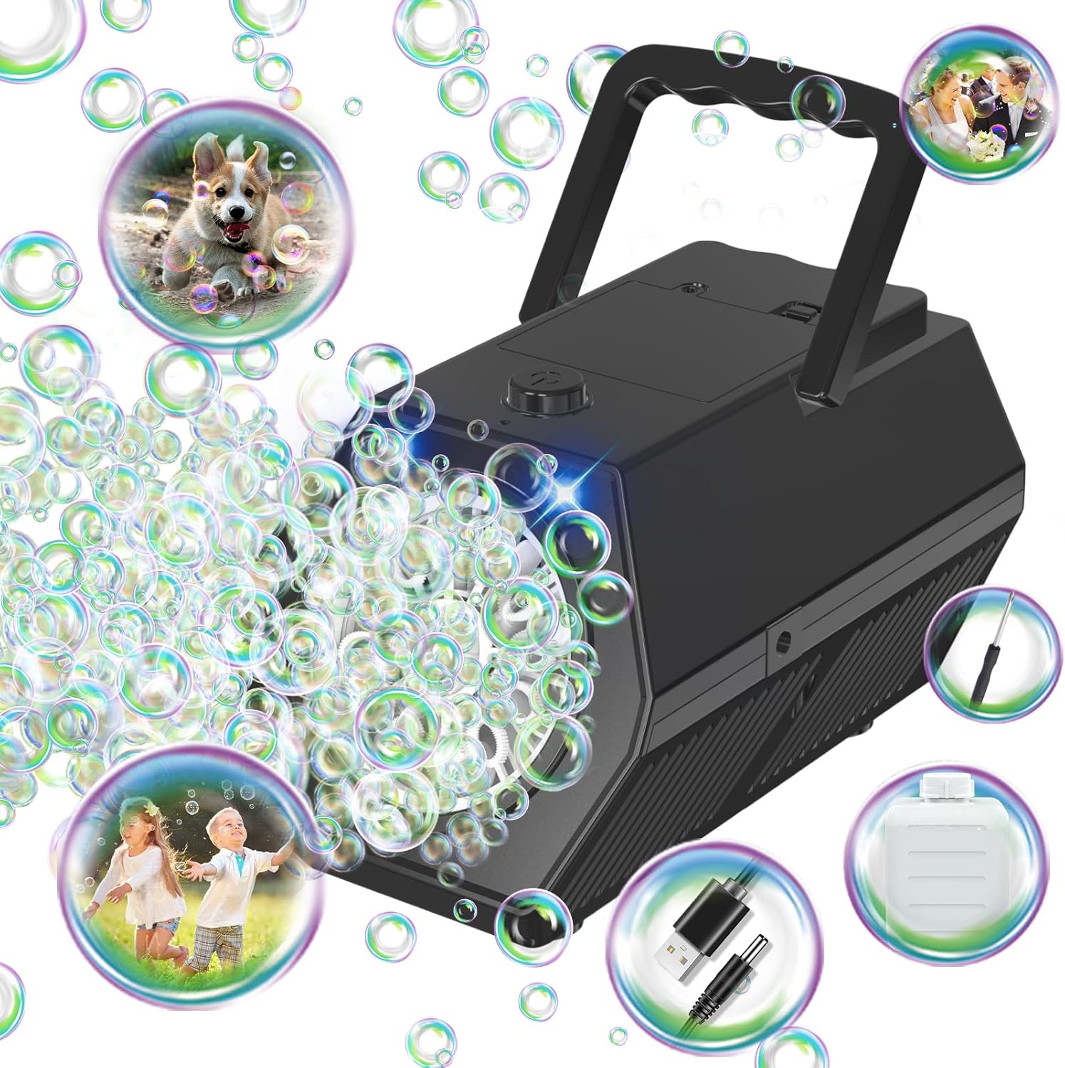 PANACARE Automatic Bubble Machine with LED Lights