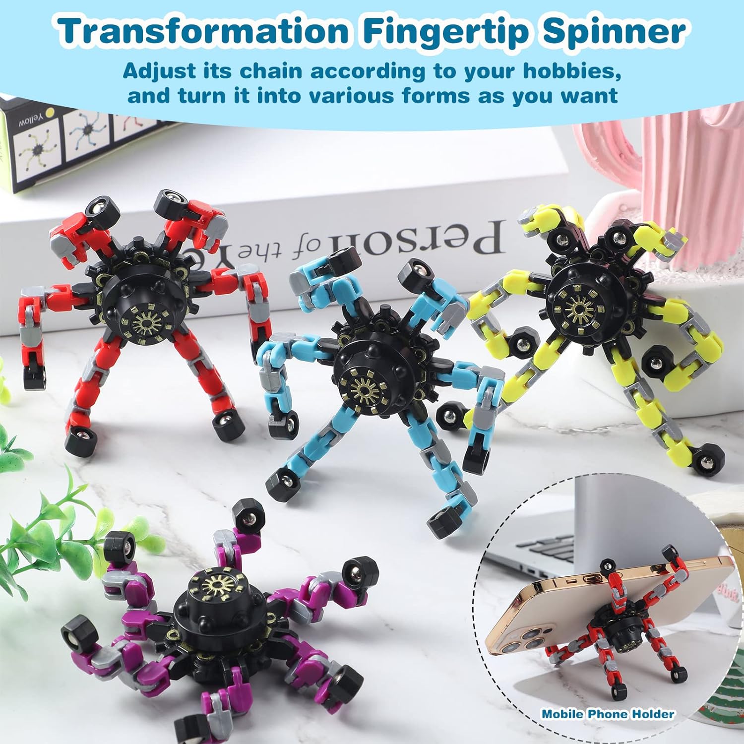 Zhanmai 64 Pack Transformable Fidget Spinners