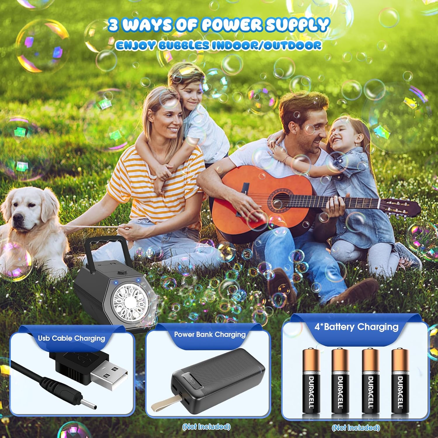 PANACARE Automatic Bubble Machine with LED Lights