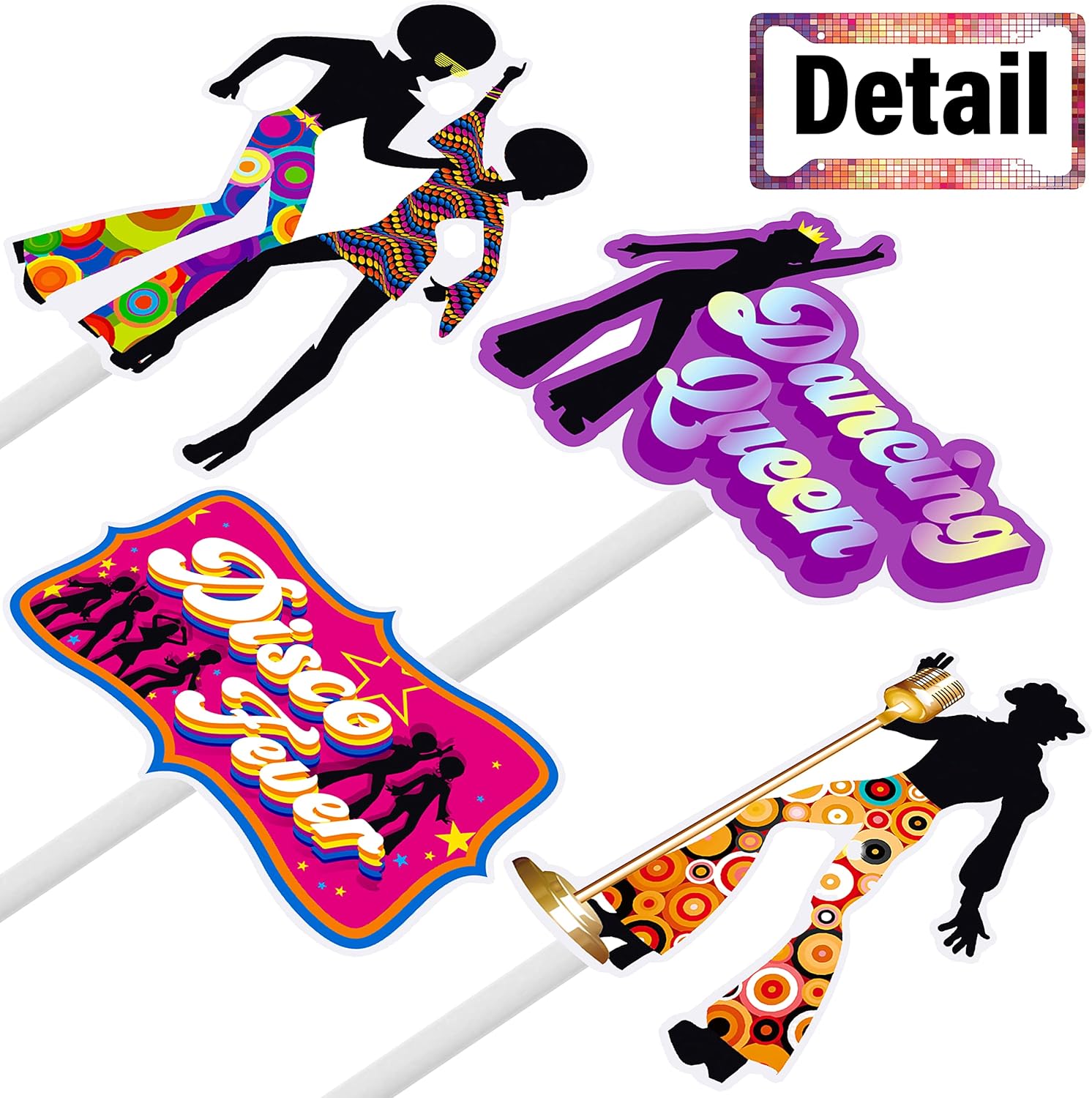 36pcs Disco Party Cupcake Toppers 70s 80s Decorations