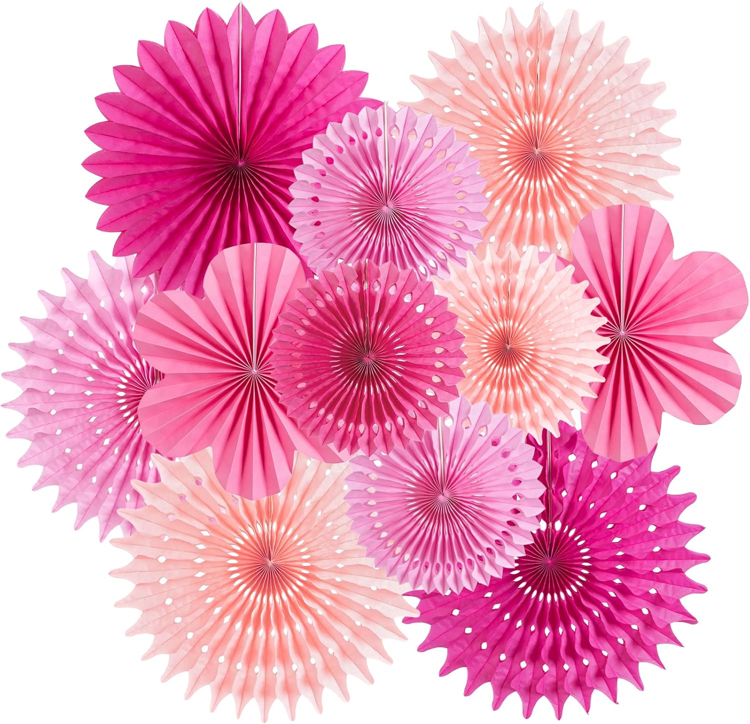PAPER JAZZ Hot Pink Paper Flowers Decorations Pack of 11