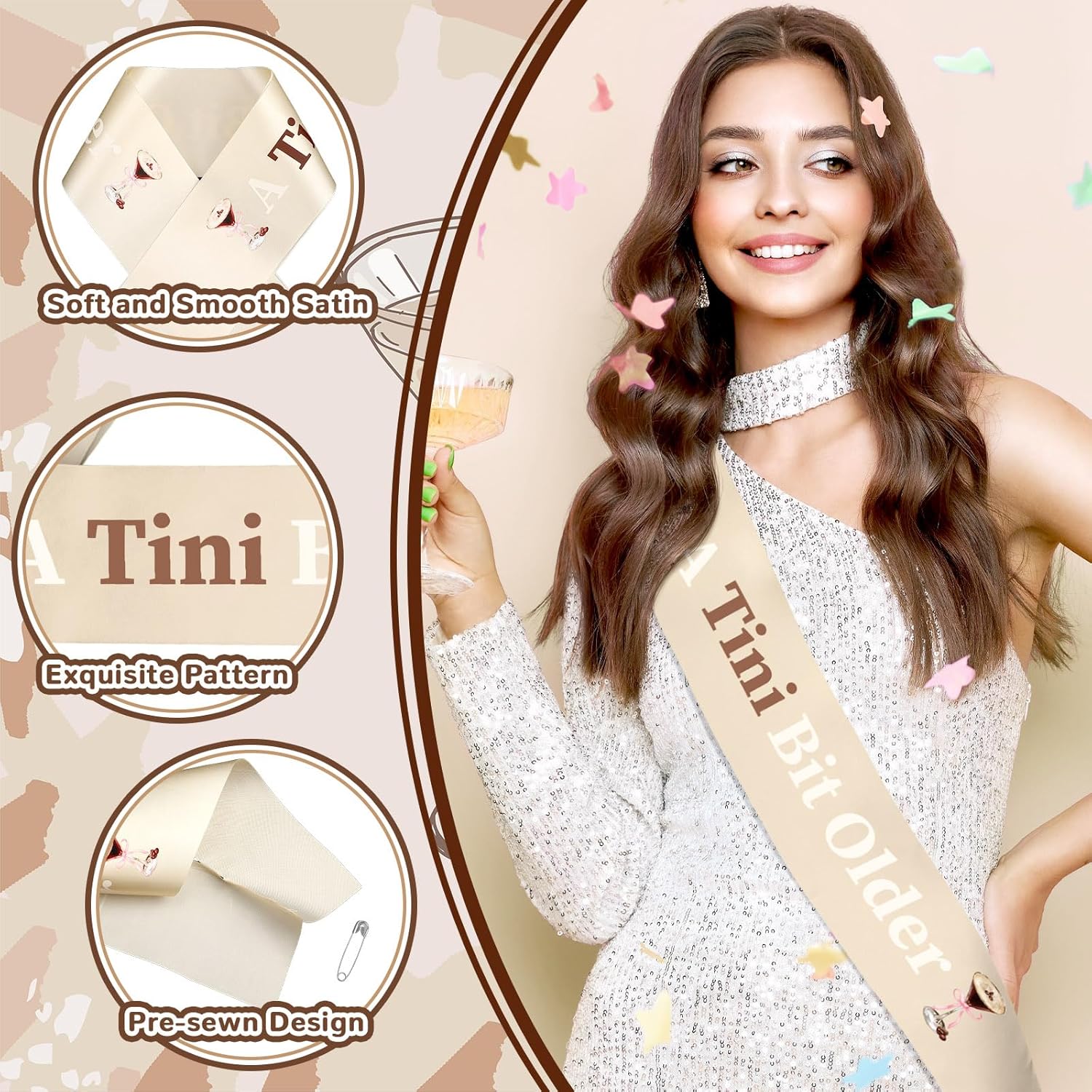 A Tini Bit Older Birthday Sash Espresso Themed Decorations