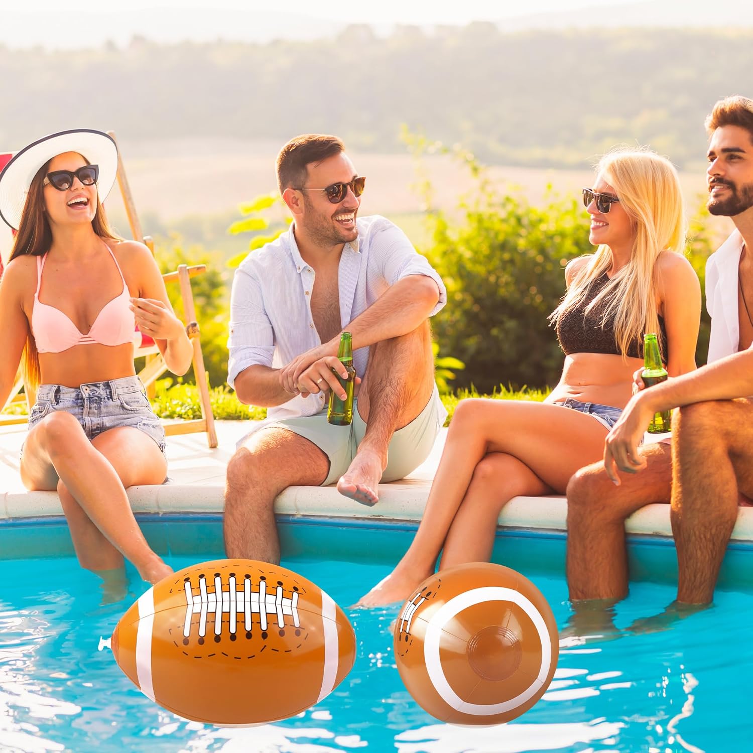 Durony 12 Inflatable Football Beach Balls