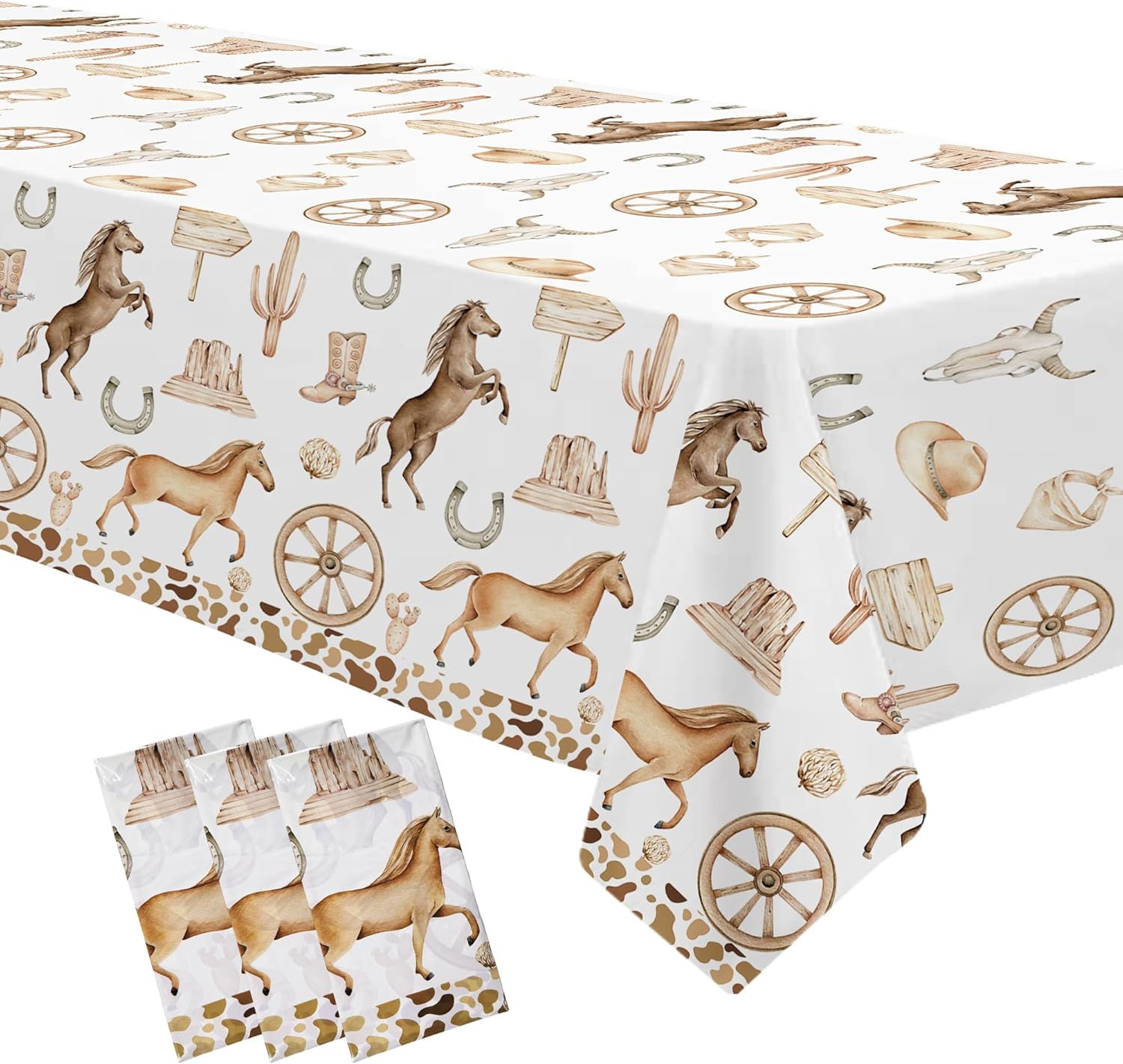 Western Cowboy Party Decorations Tablecloth 3 Pack