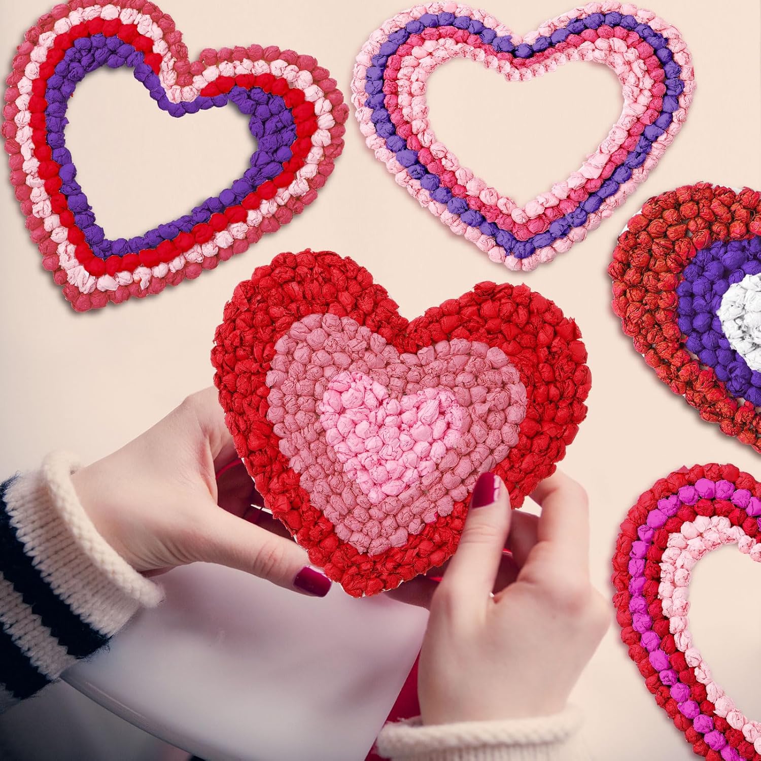 Jetec 24 Piece Heart Shaped Craft Kit with Tissue Paper
