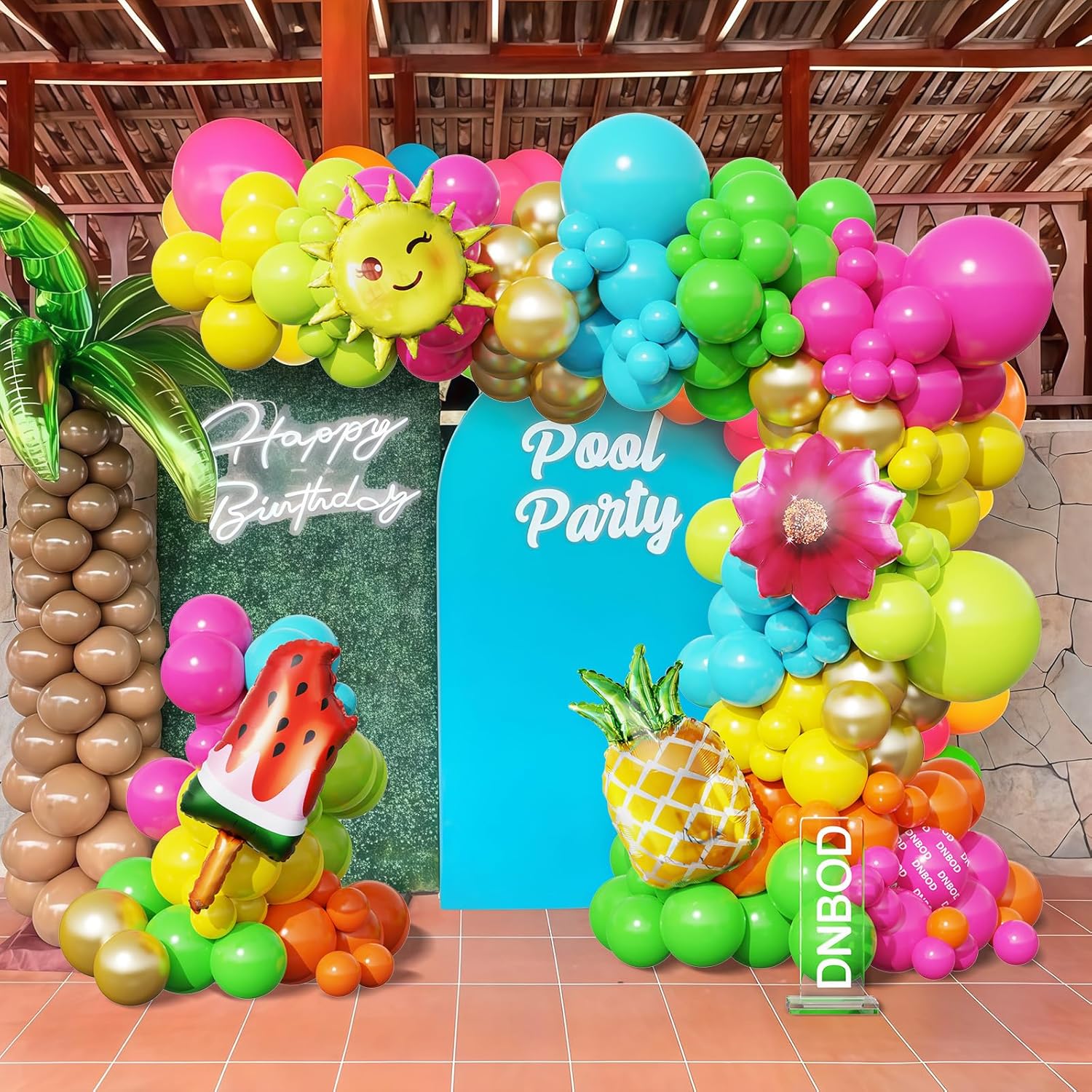 Tropical Balloon Arch Kit 129Pcs for Summer Parties