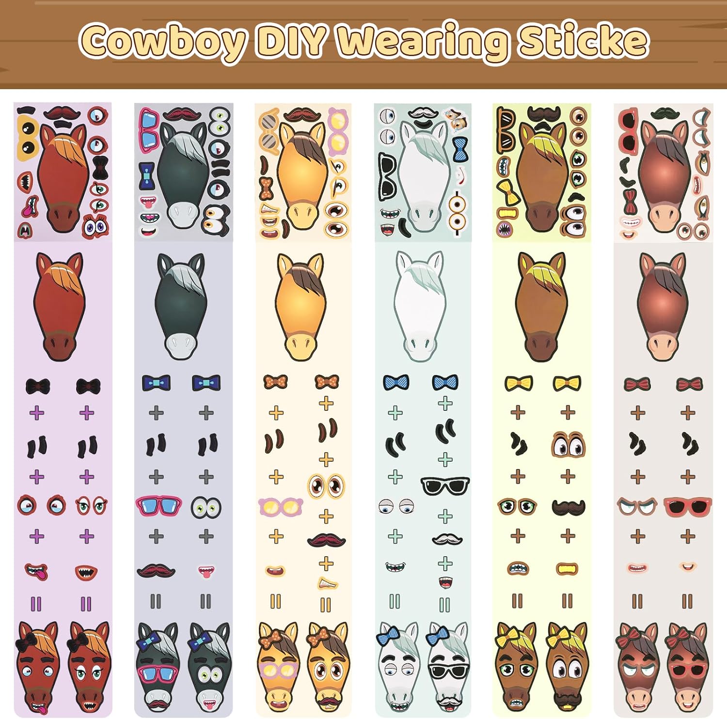 AerWo 168PCS Horse Party Favors Set - Cowboy Decorations