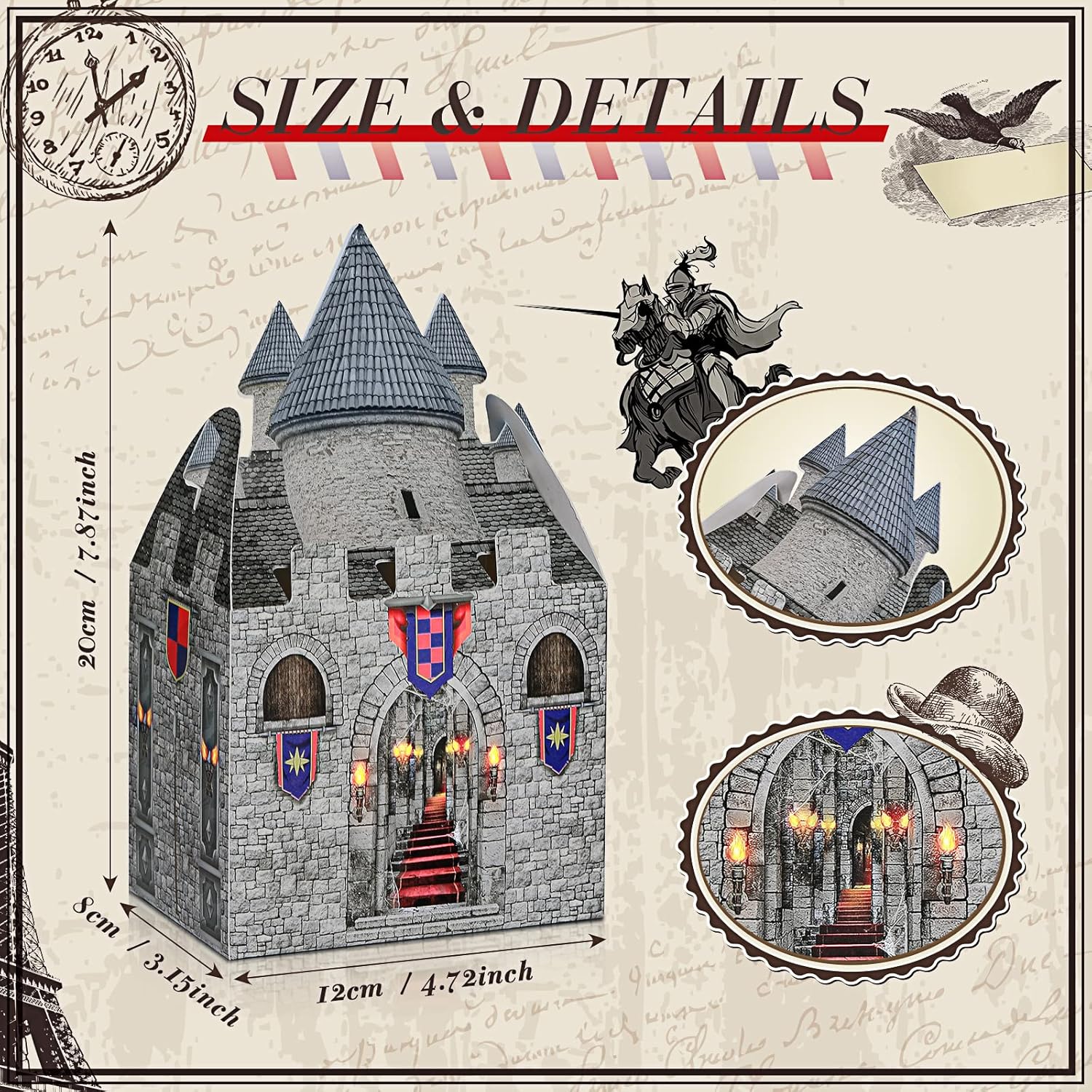 TaoBary Medieval Castle Box Halloween Party Supplies 16 Pieces