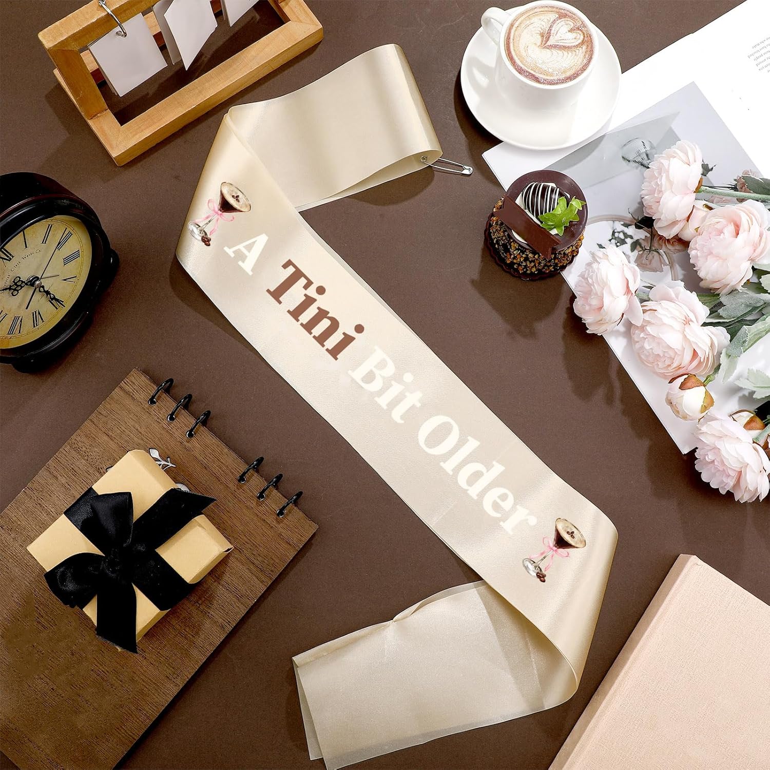 A Tini Bit Older Birthday Sash Espresso Themed Decorations
