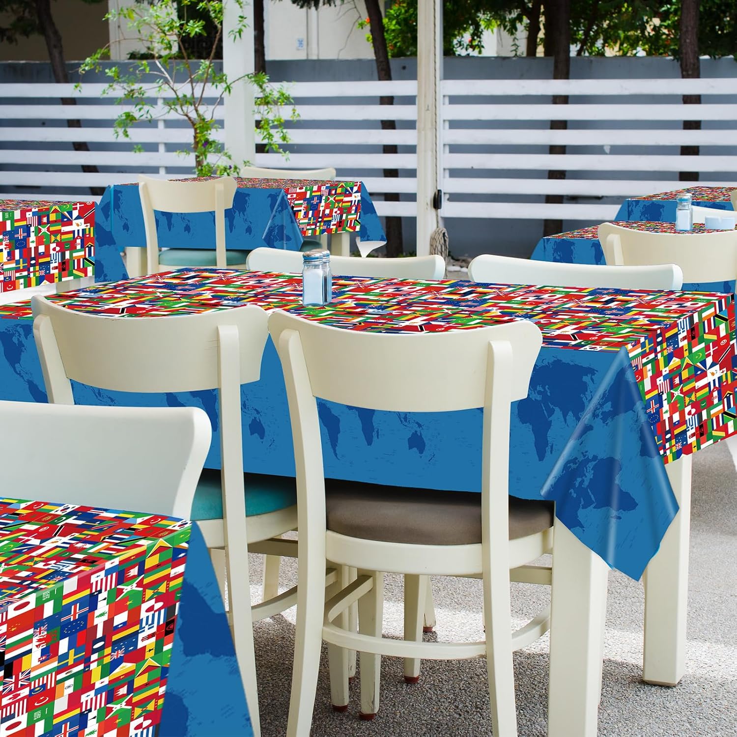 6 Pieces International Flag Table Cover for Parties