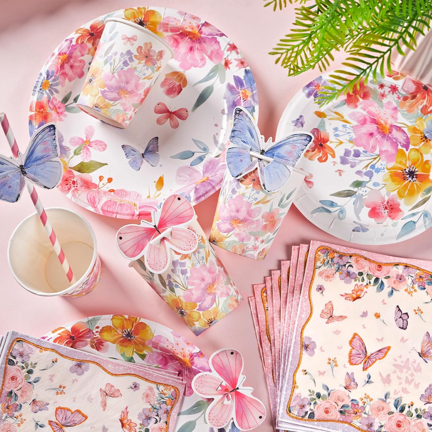 PAPER JAZZ 80pcs Wildflower Party Decorations