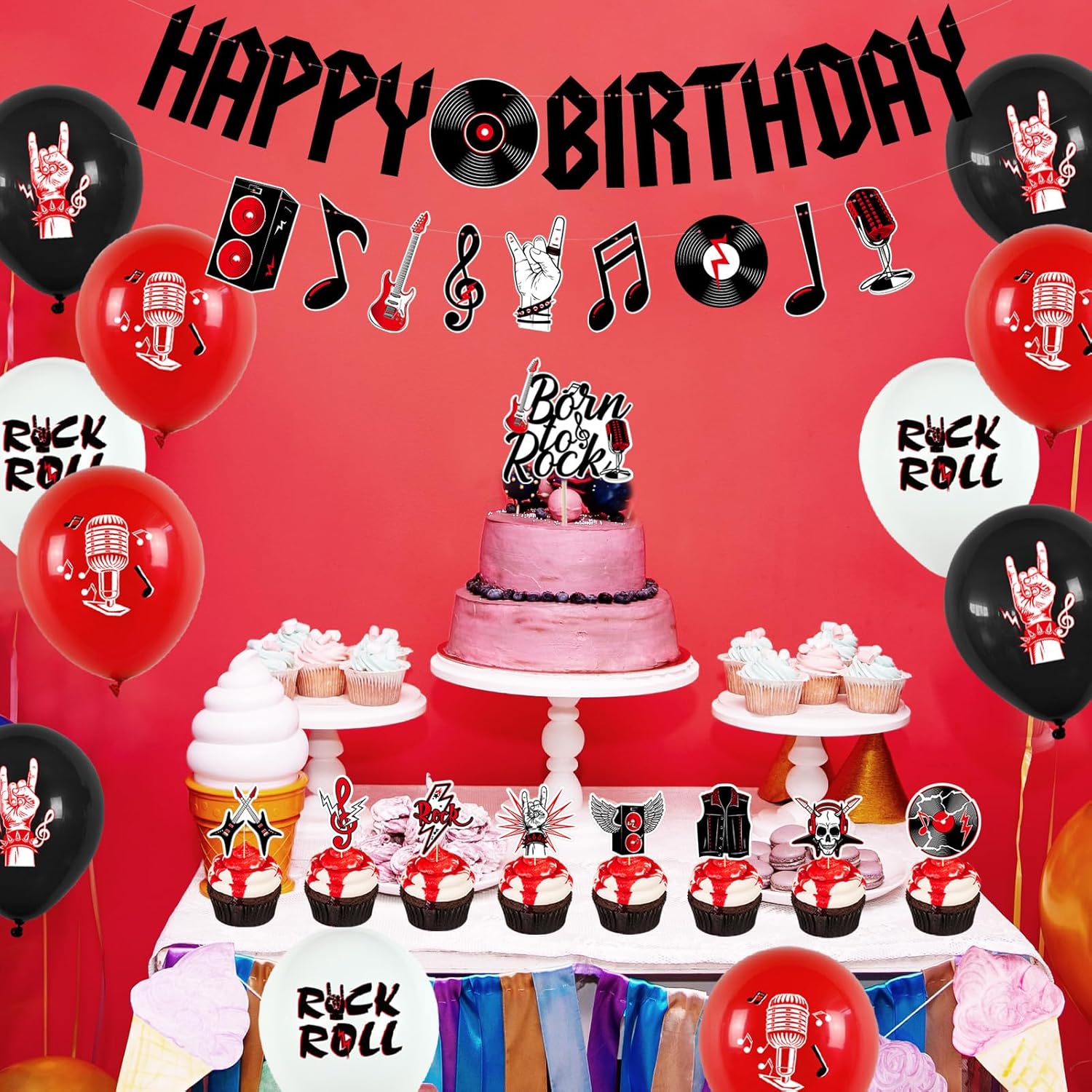 Crenics Rock and Roll Birthday Party Decorations