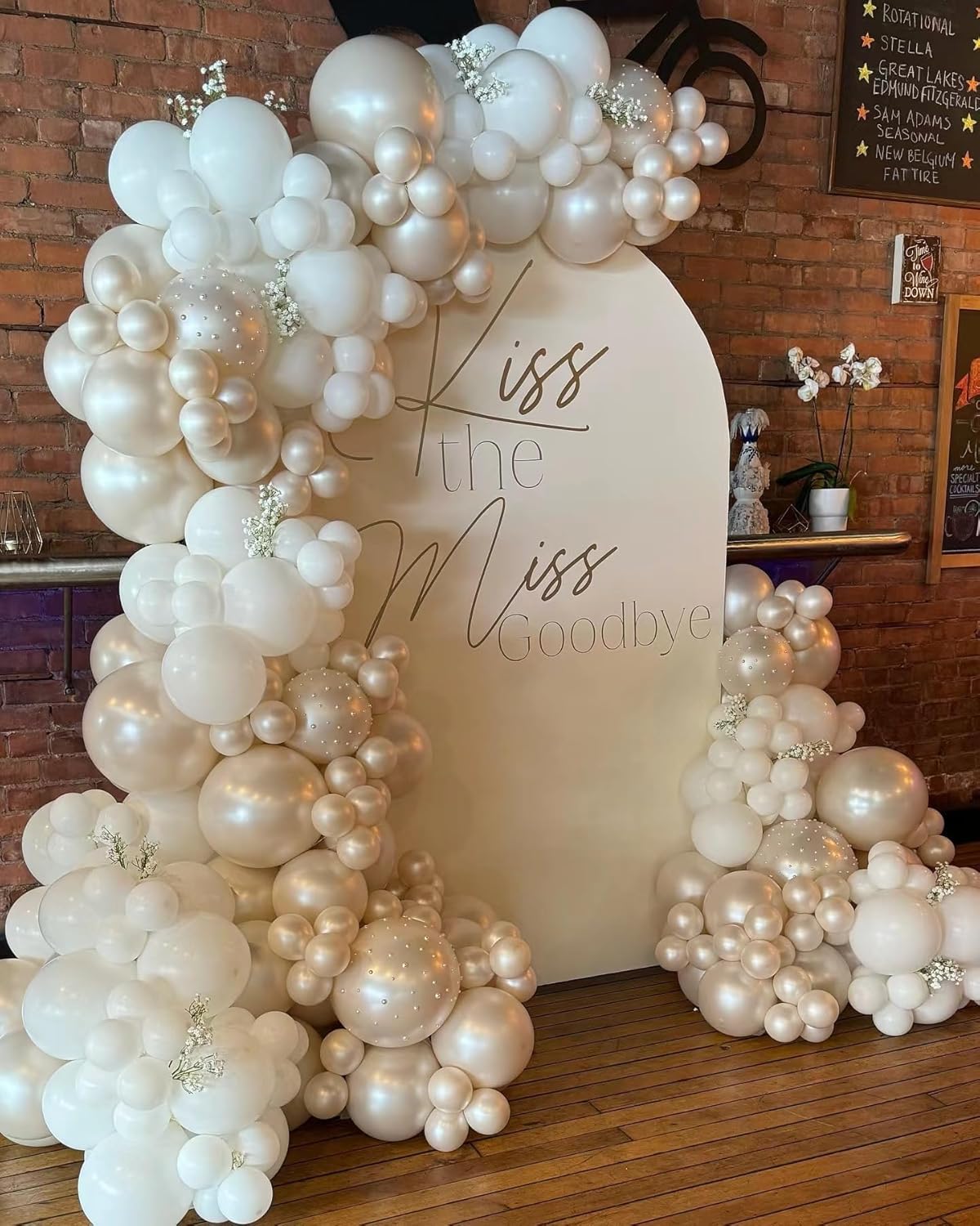Pearl White Balloon Arch Kit 112pcs for Wedding and Party
