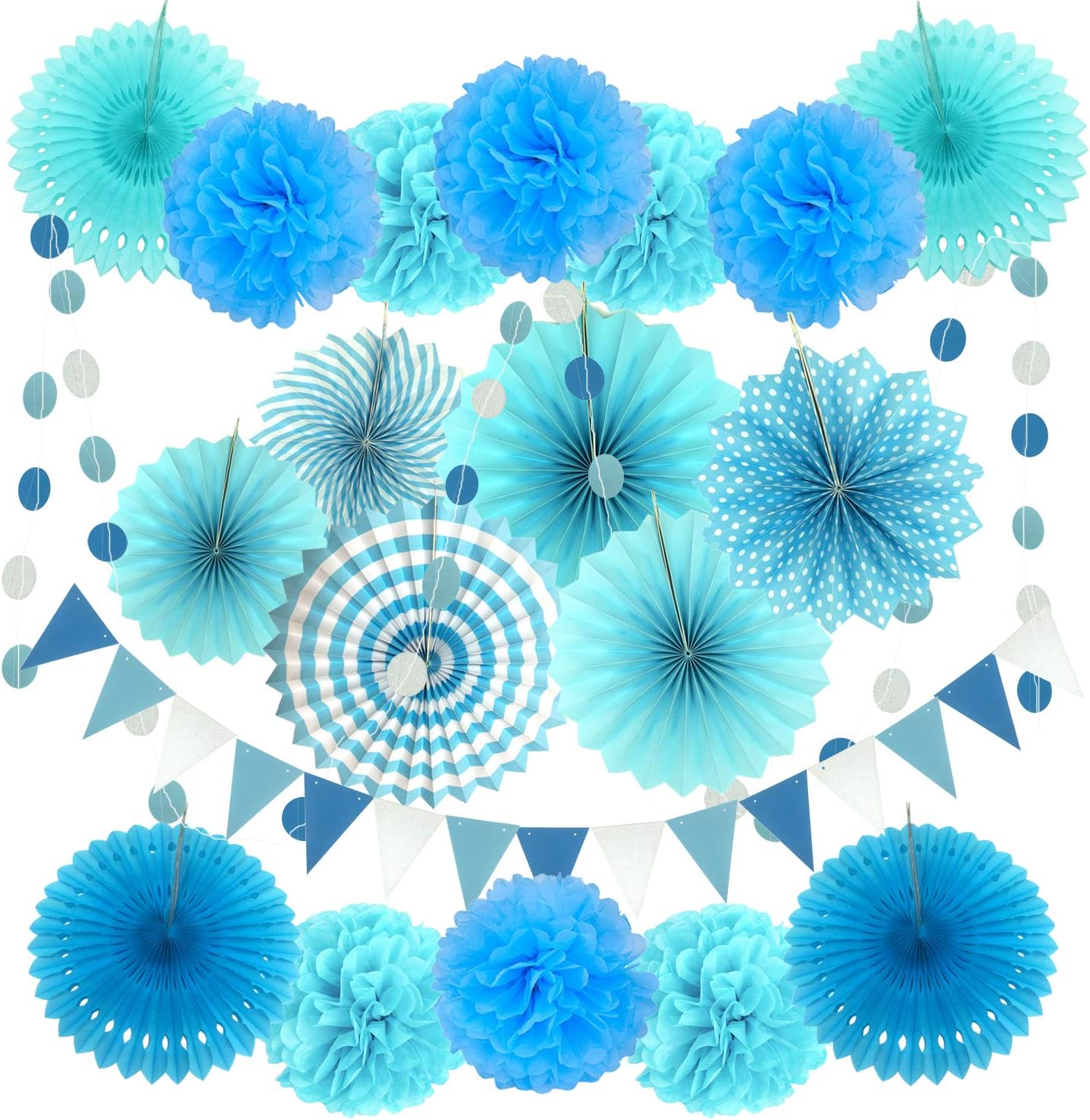 ZERODECO Blue Party Decorations 21 Pcs