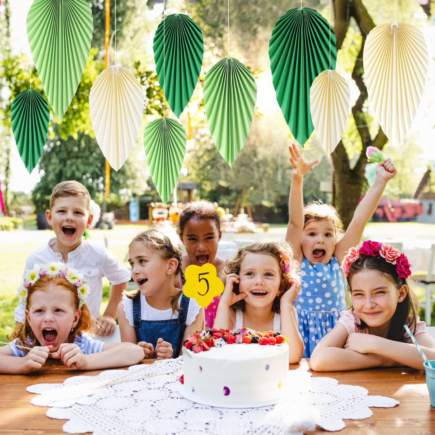Hanging Paper Fans Leaf Set for Spring Decorations
