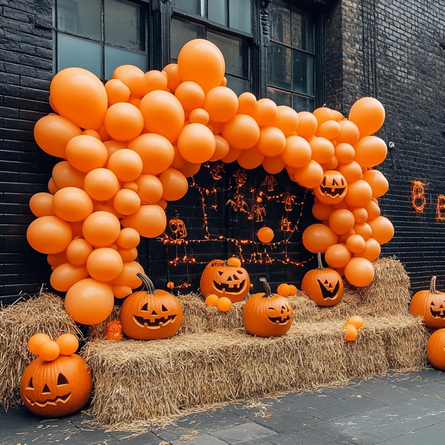 PartyWoo Orange Balloons 142 PCS Garland Arch Kit