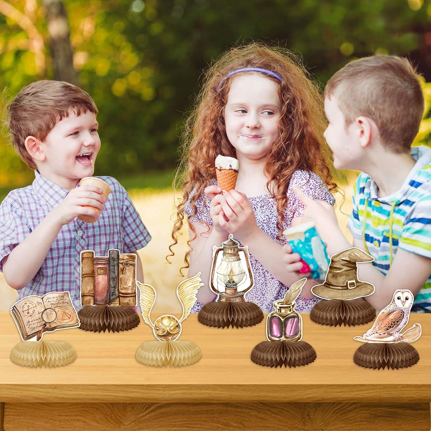 Magical Wizard Birthday Decorations 9Pcs Honeycomb Centerpieces