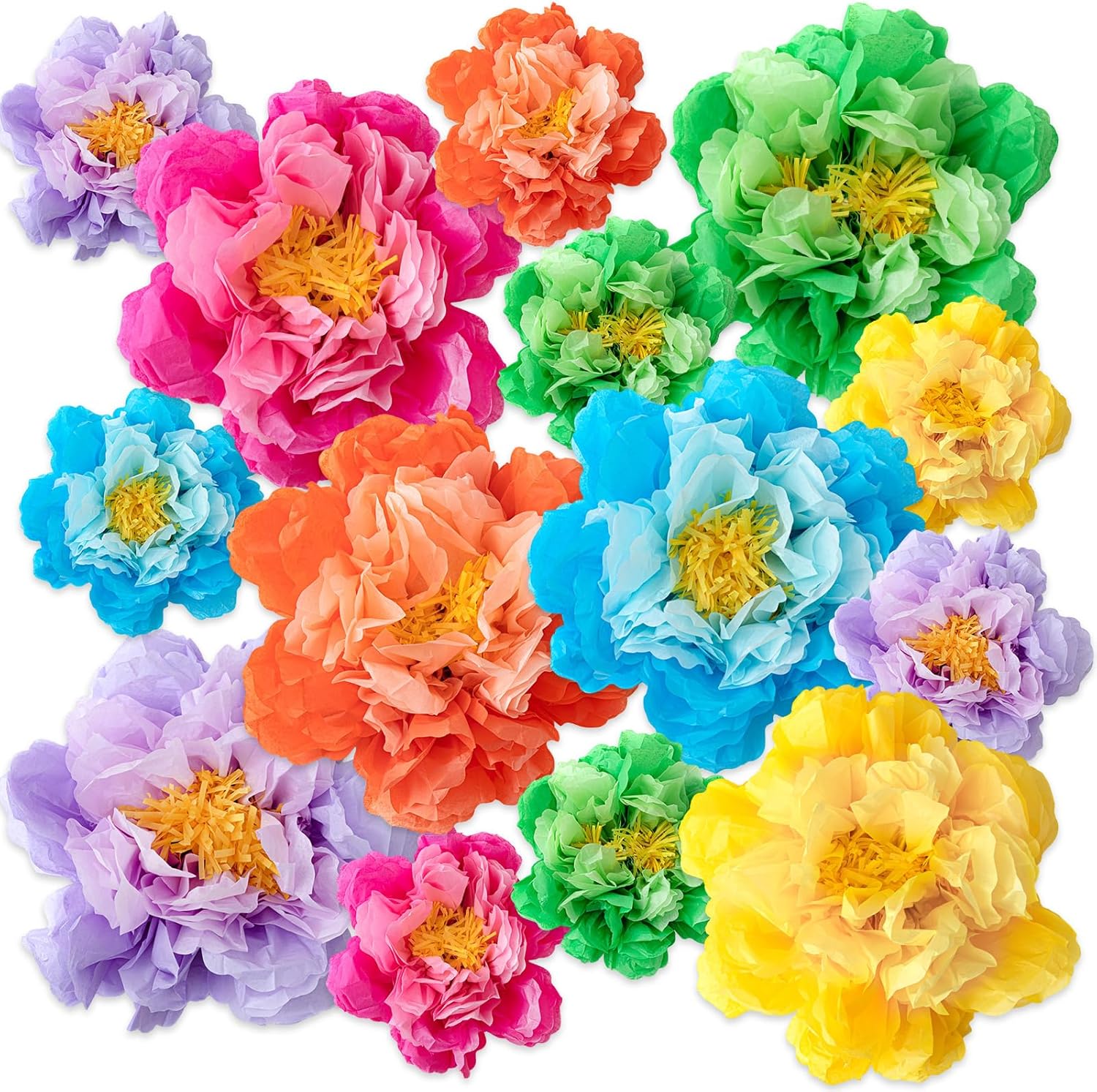 MotiMind 12 Pcs Tissue Paper Flowers for Party Decorations