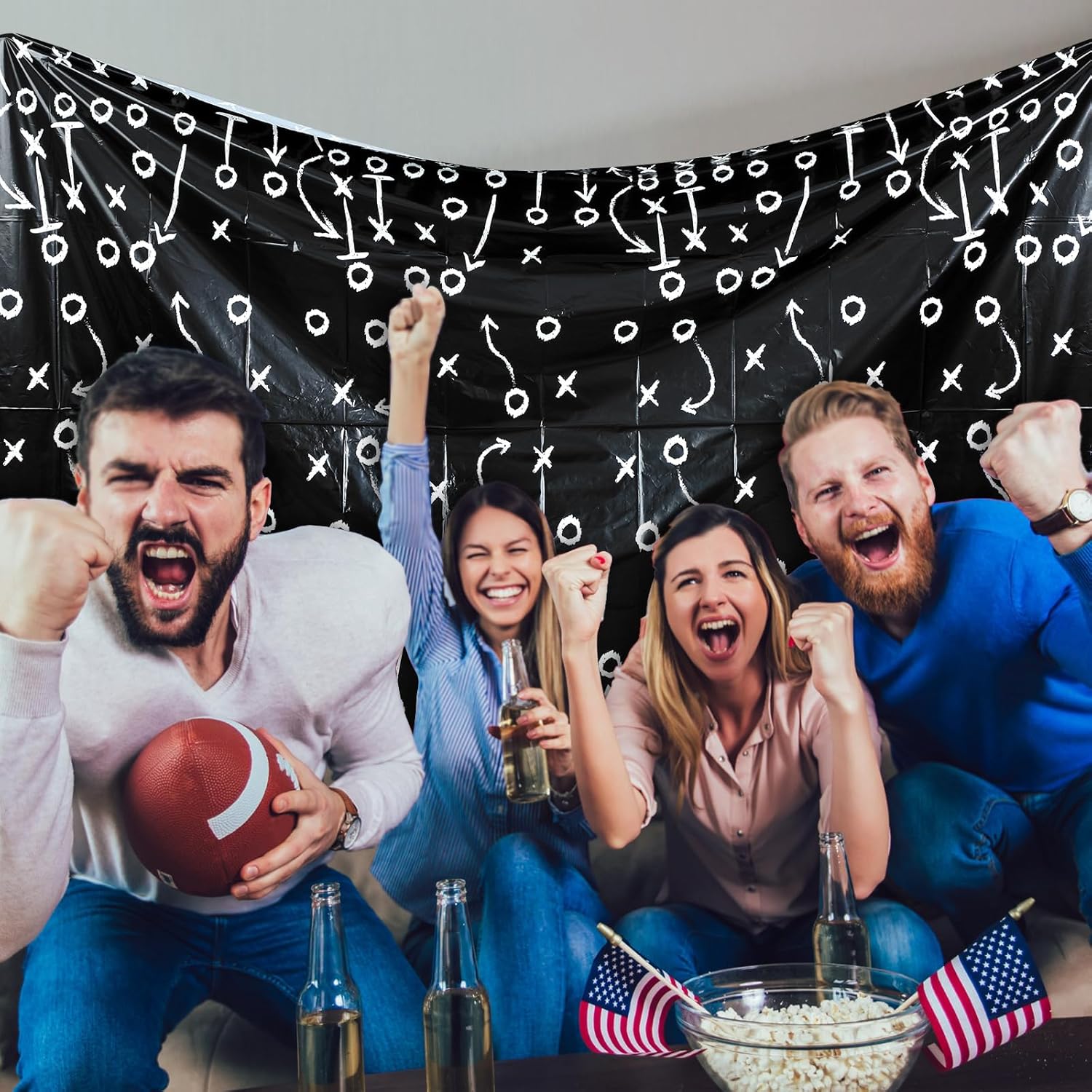 4 Pack Football Tablecloths for Parties